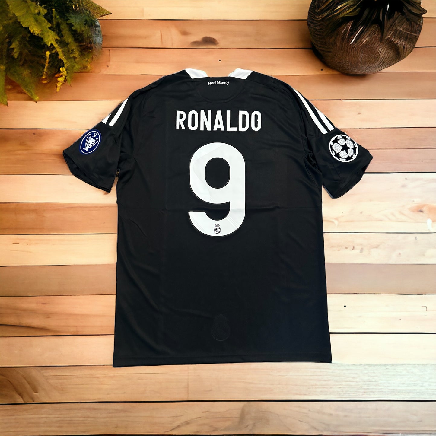 Real Madrid Retro 2010 Cristiano Ronaldo #9 Away Black Regular men’s size Shirt
