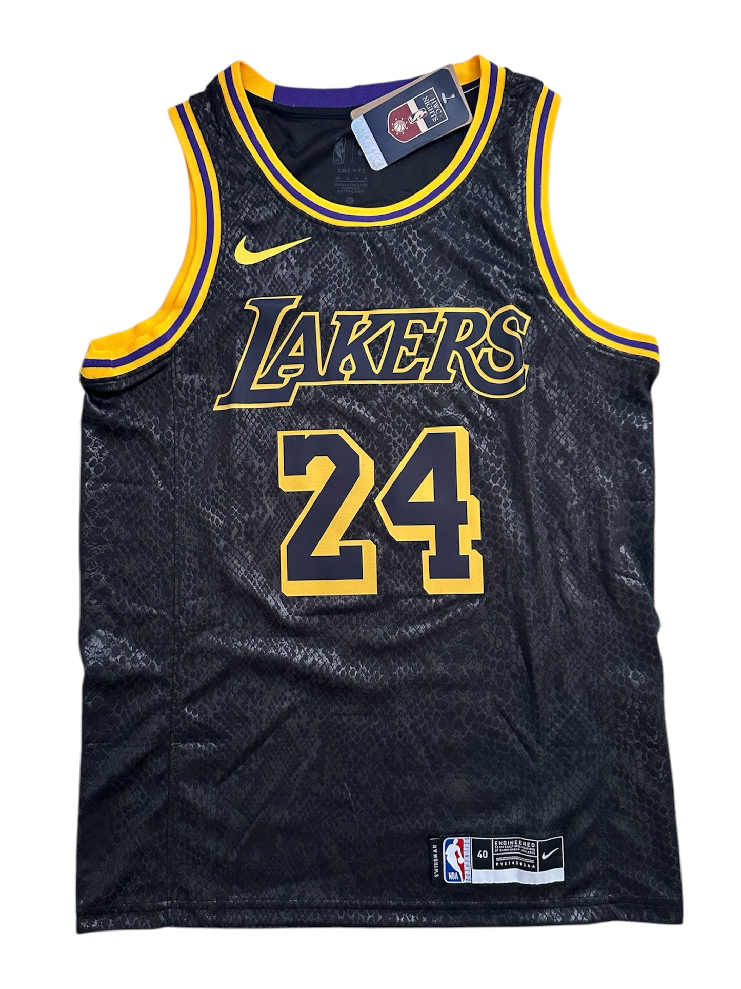 Kobe Bryant #24 Los Angeles Lakers Black Gold Basketball Jersey Men’s Size Shirt