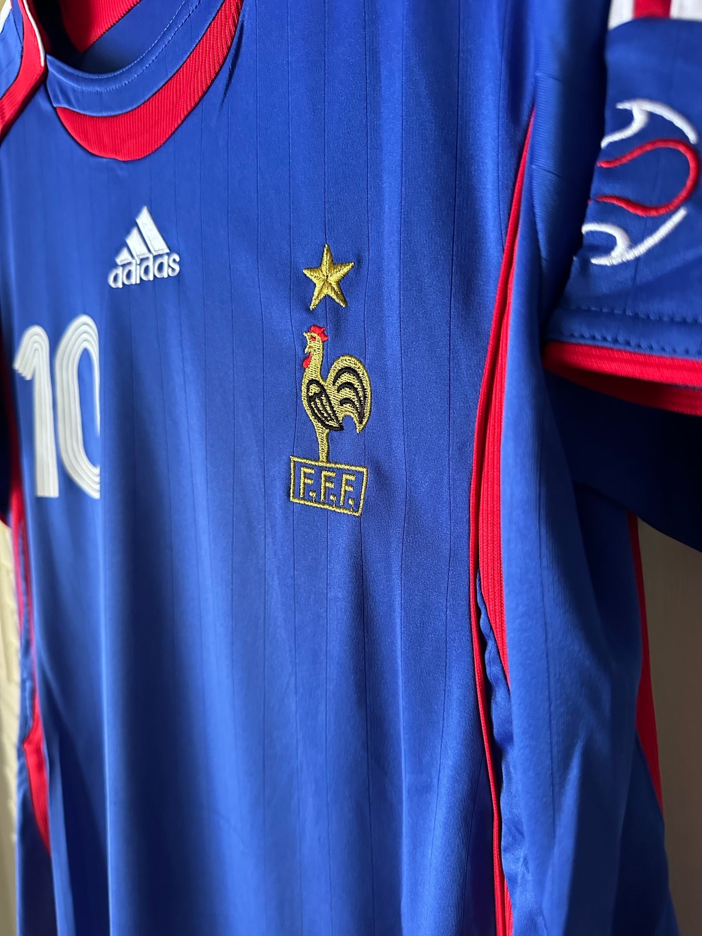 France Zinedine Zidane #10 Retro Soccer Jersey FWC 2006 Home Blue Men Size shirt