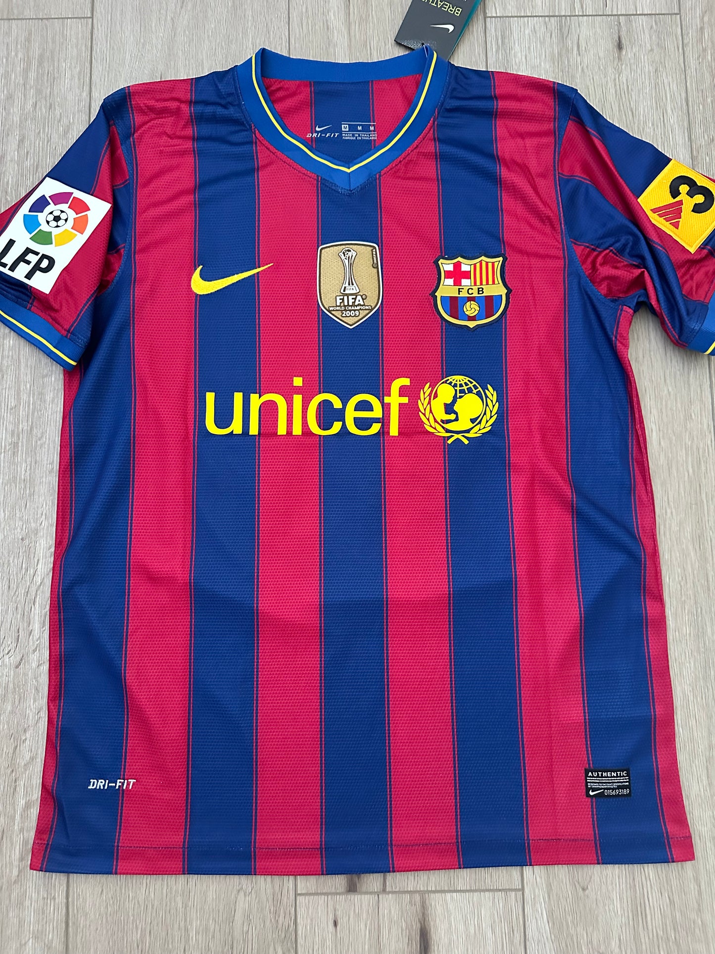 Messi Lionel #10 Barcelona 09/10 Retro Home Soccer Jersey UCL True size Men