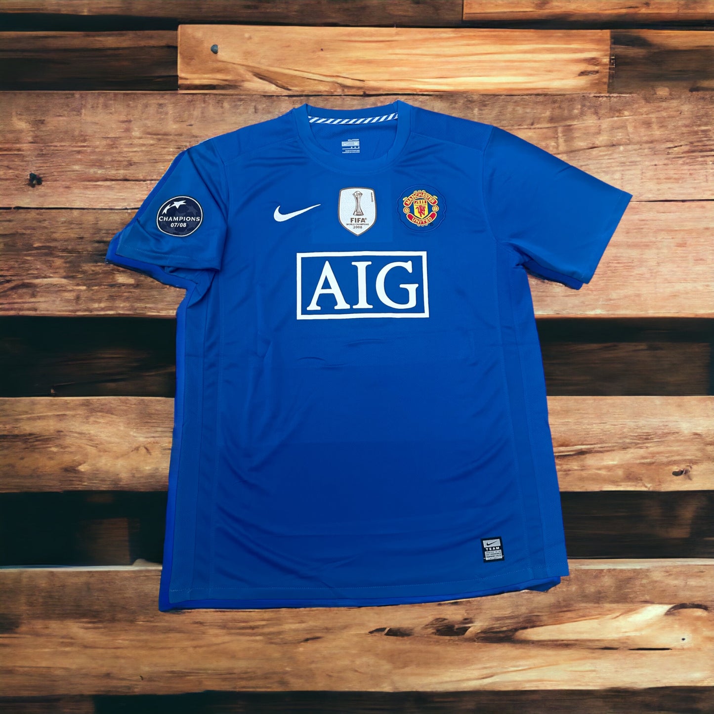 Manchester United Ronaldo 2009 Soccer Jersey Away Blue Champions Men Football