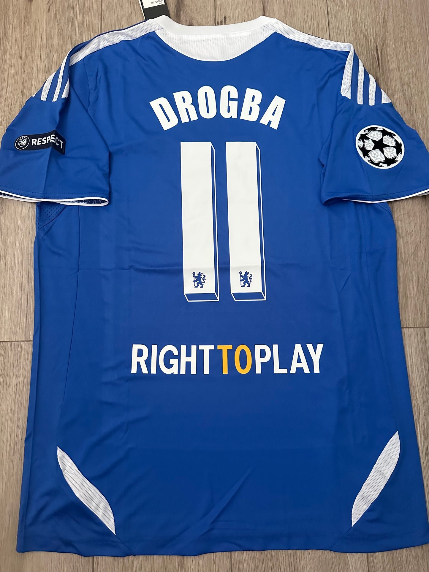 Chelsea Didier Drogba Final Champions Soccer Jersey 2012 Blue Size Regular Men