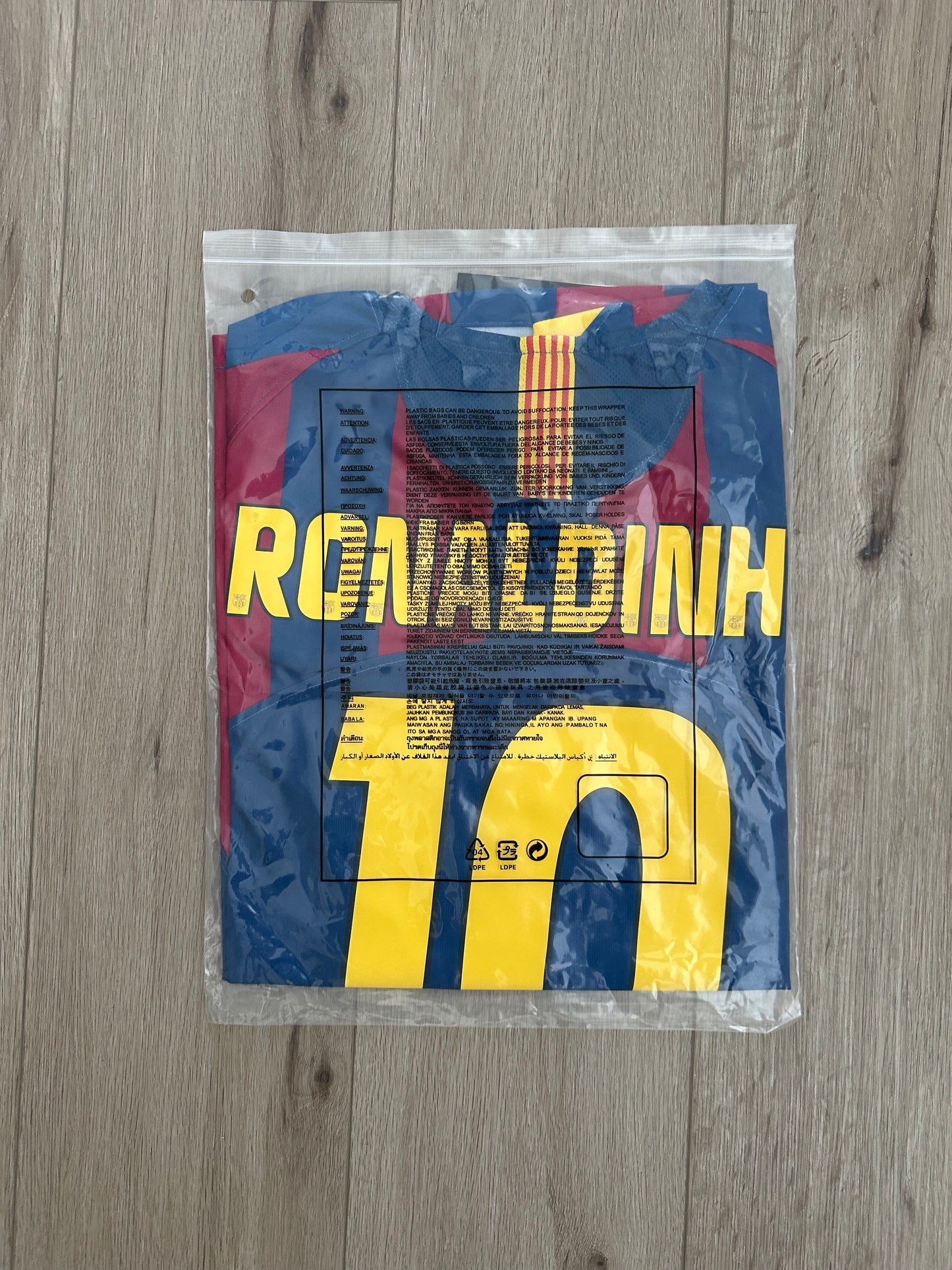 Barcelona Final 2006 Ronaldinho Gaucho #10 Soccer Jersey UCL Size Regula Men