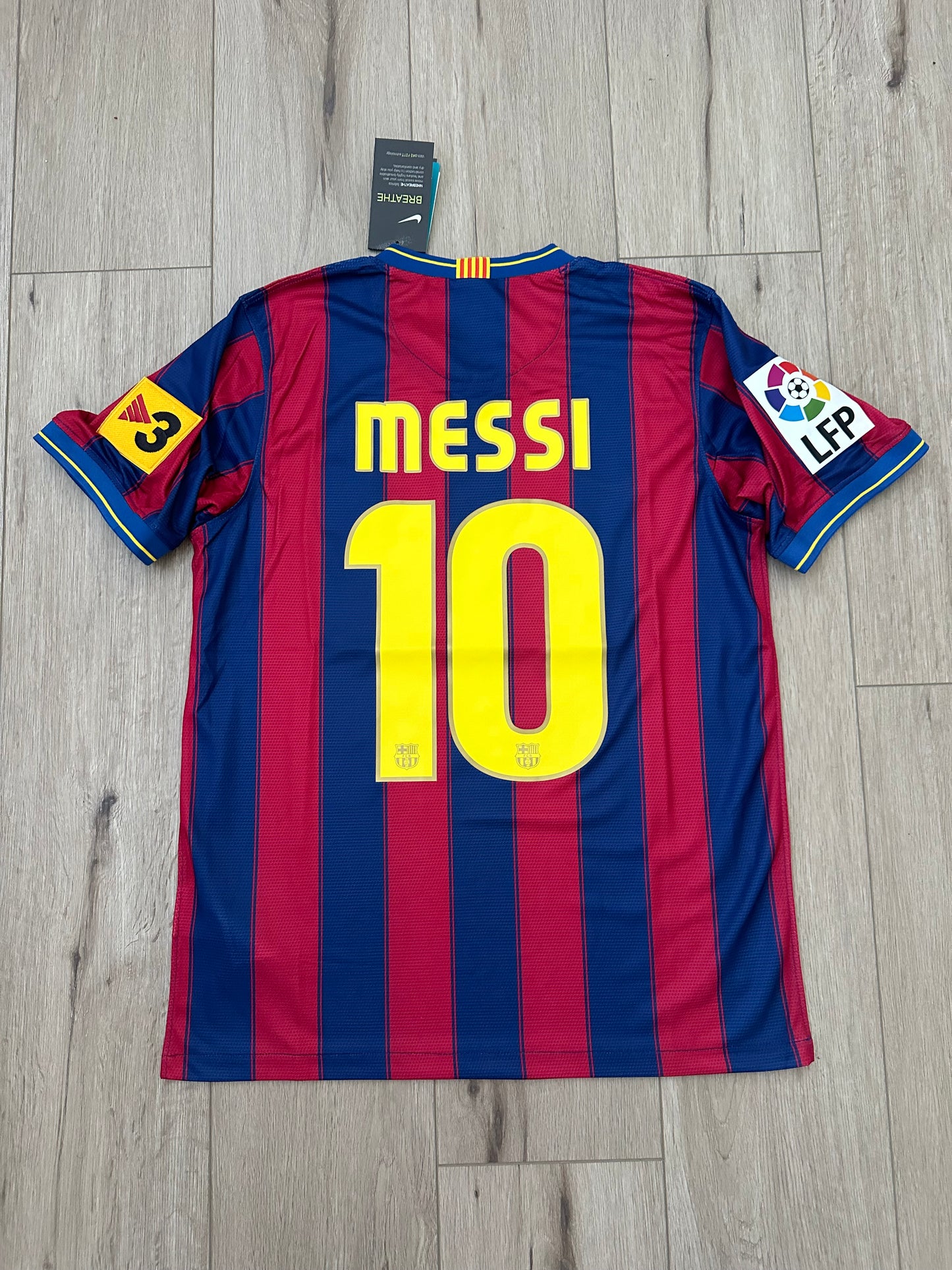 Messi Lionel #10 Barcelona 09/10 Retro Home Soccer Jersey UCL True size Men