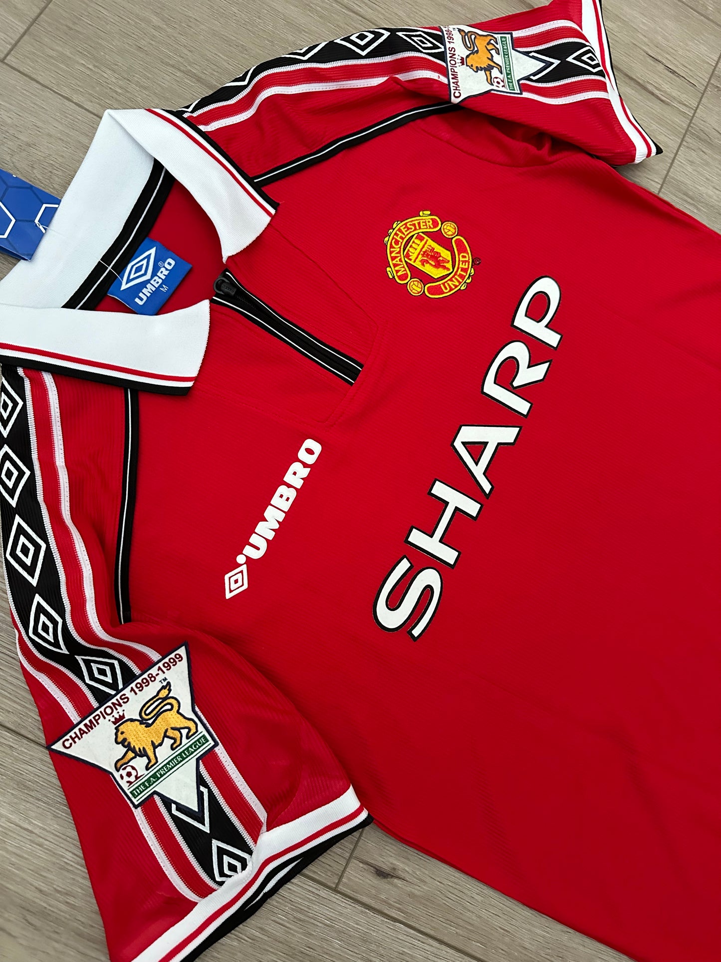Manchester United 98/99 Retro David Beckham 7 Red Home Football Shirt Men Size