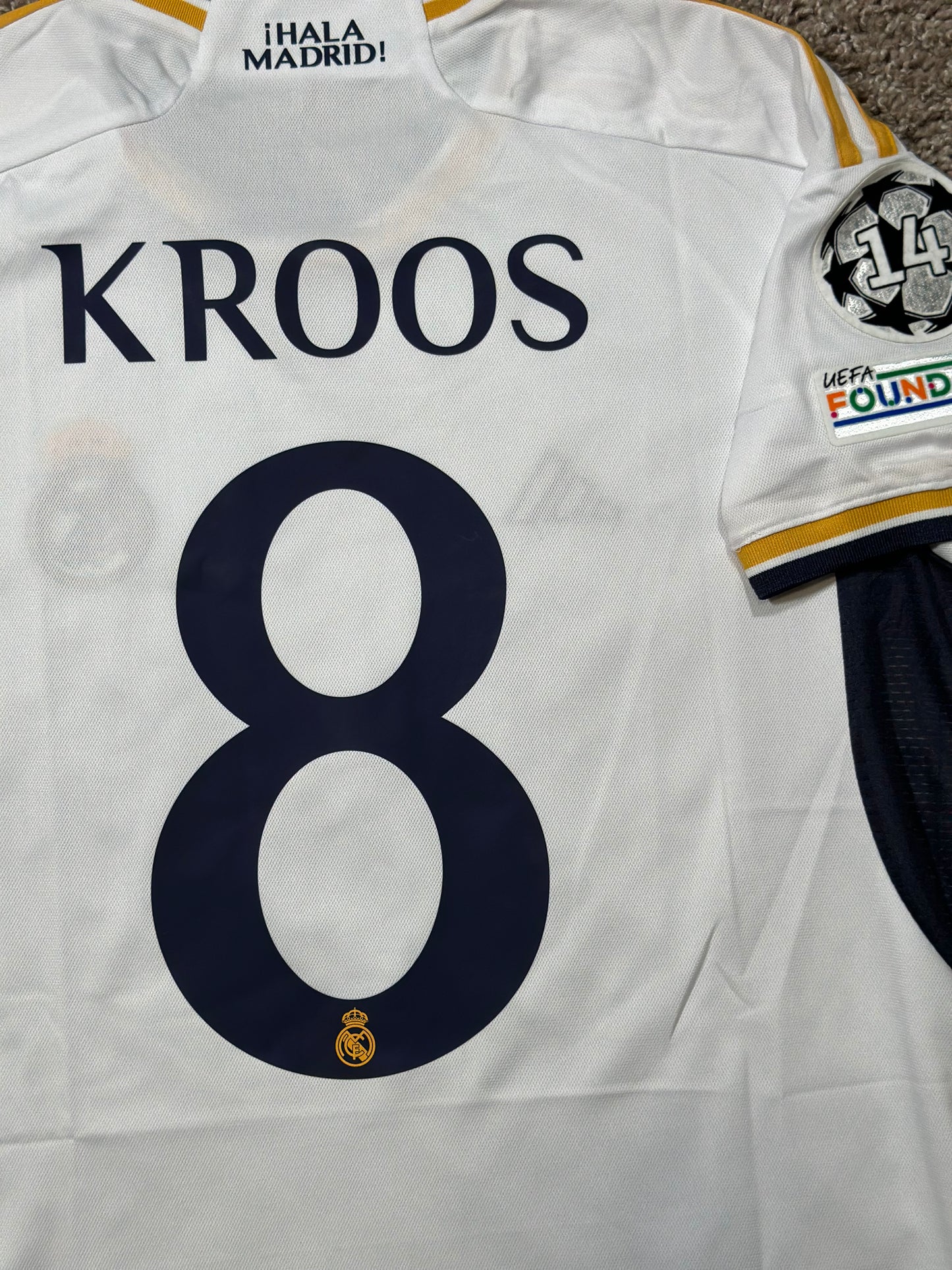 Real Madrid Final 2024 Toni Kroos #8 Home White Soccer Jersey Men Shirt Size
