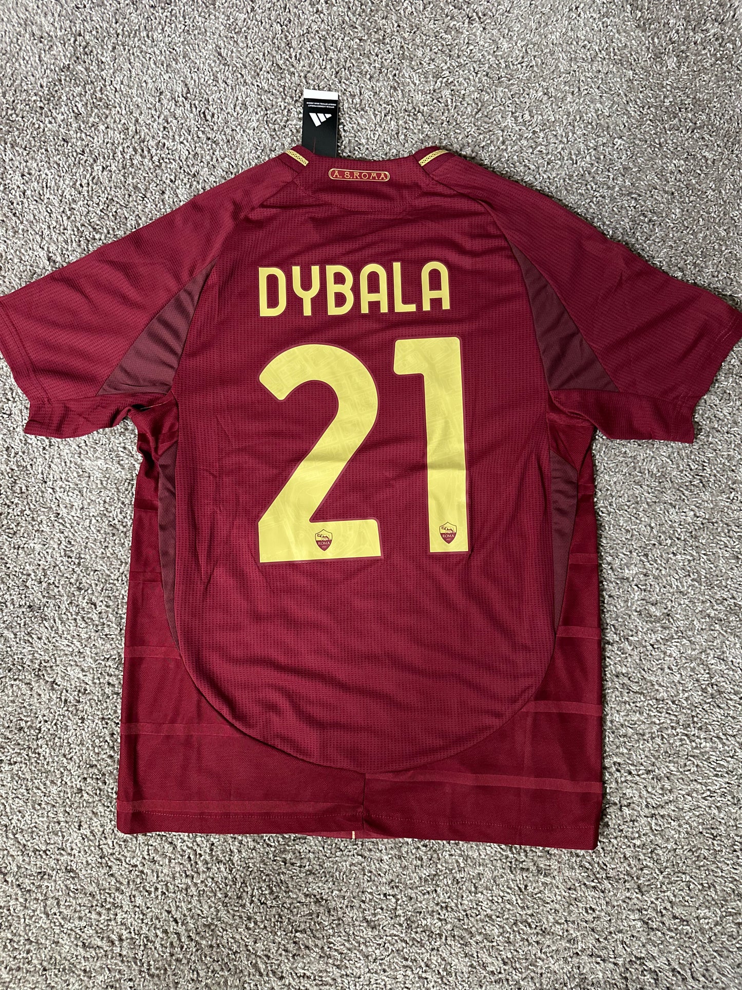 Roma Paulo Dybala #21 Soccer Jersey 2024/25 Home Red Calcio Men Shirt Size Club