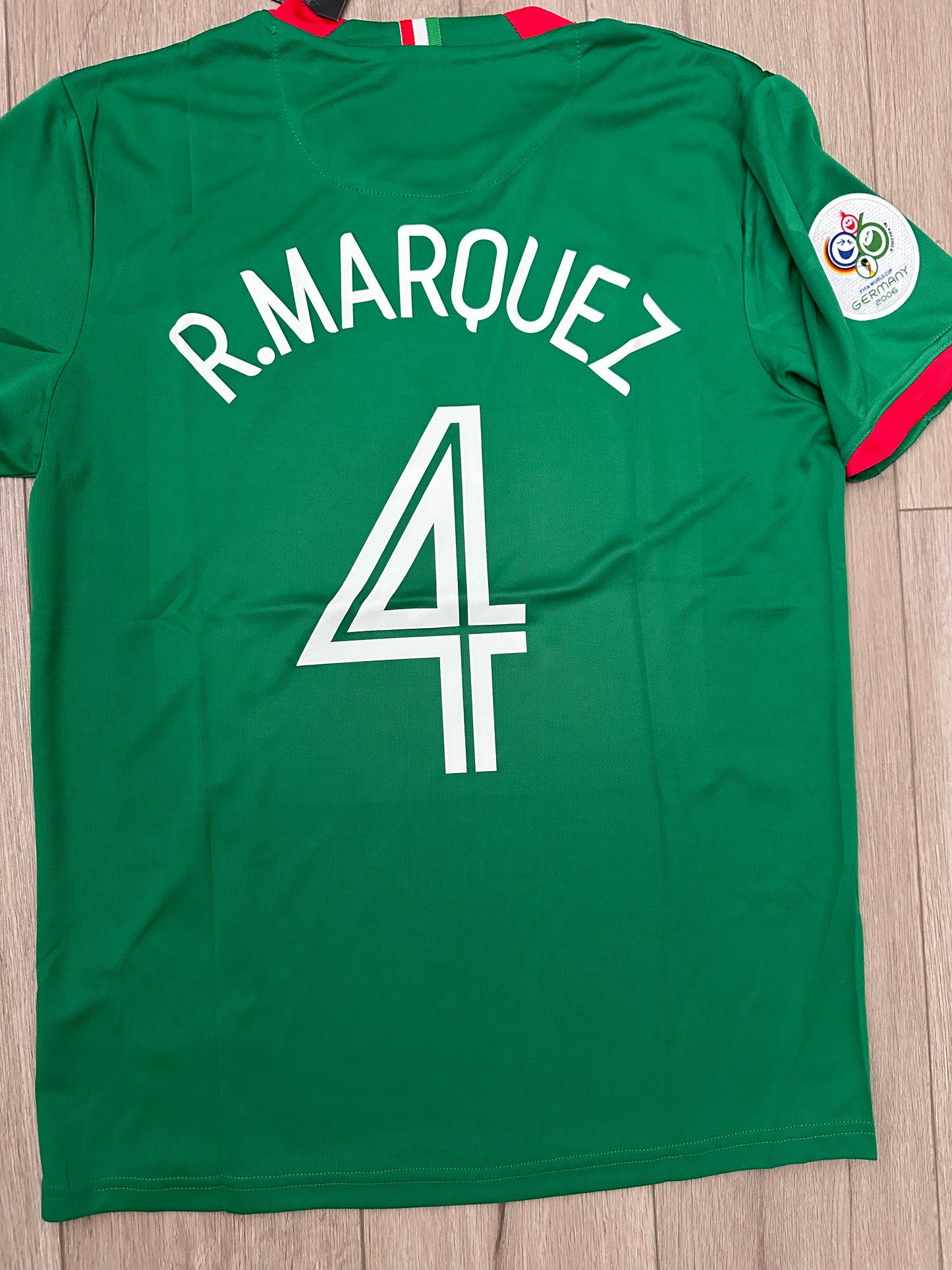 Mexico 2006 FWC Rafael Marquez 4 Retro Soccer Jersey Green Home Men’s Size Shirt