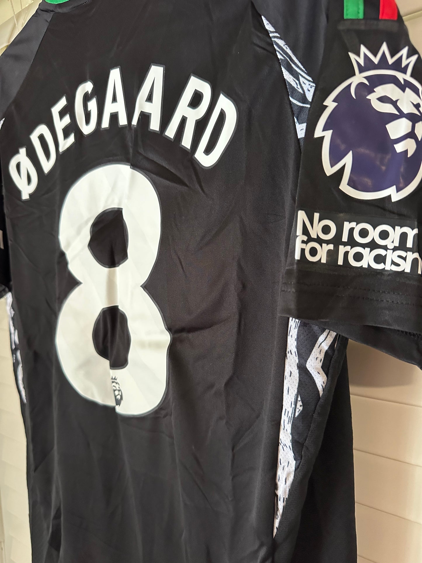 Arsenal Martin Odegaard #8 Black Away Soccer Jersey Men Premier Shirt Size Men