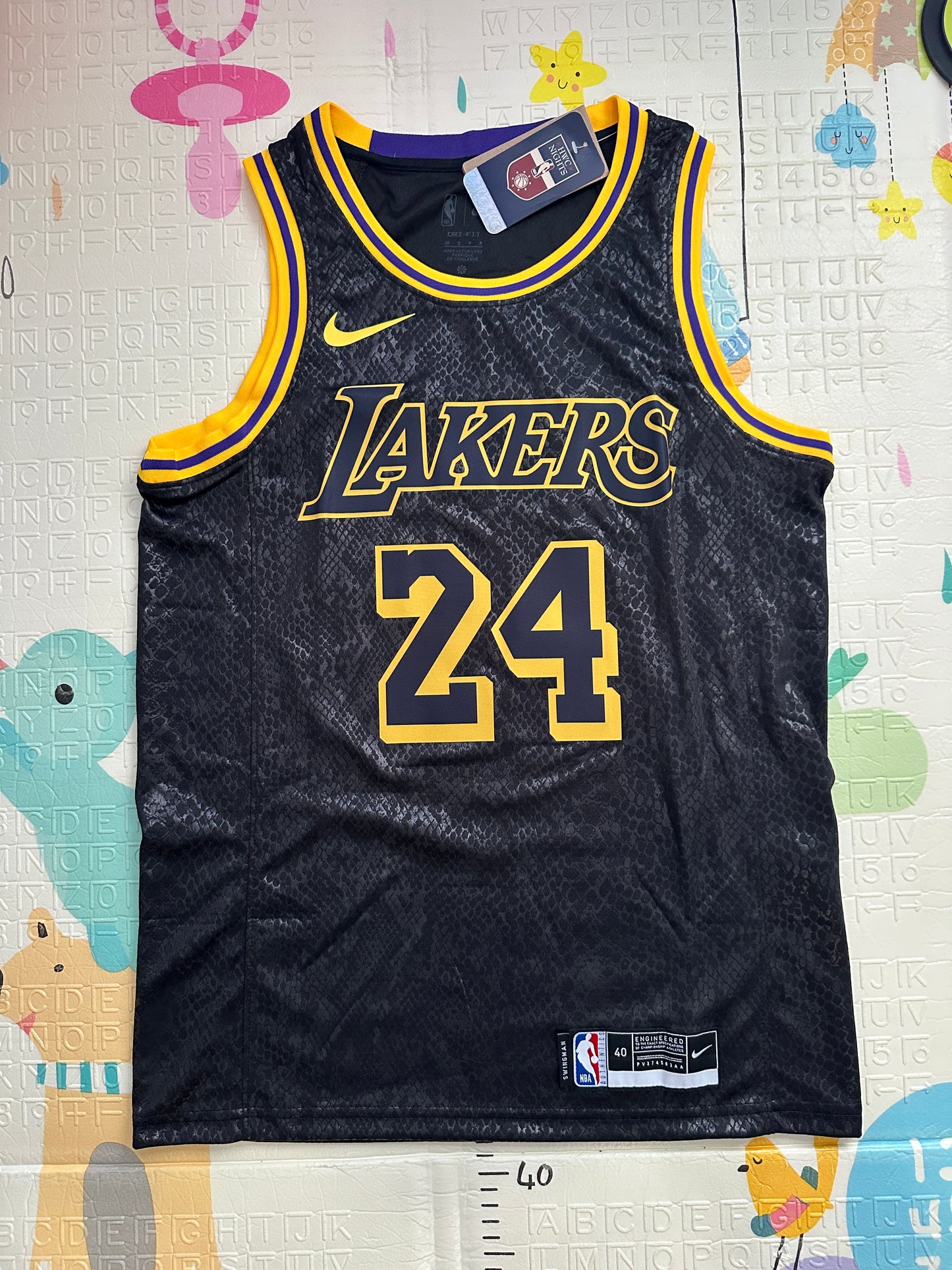 Kobe Bryant #24 Los Angeles Lakers Black Gold Basketball Jersey Men’s Size Shirt