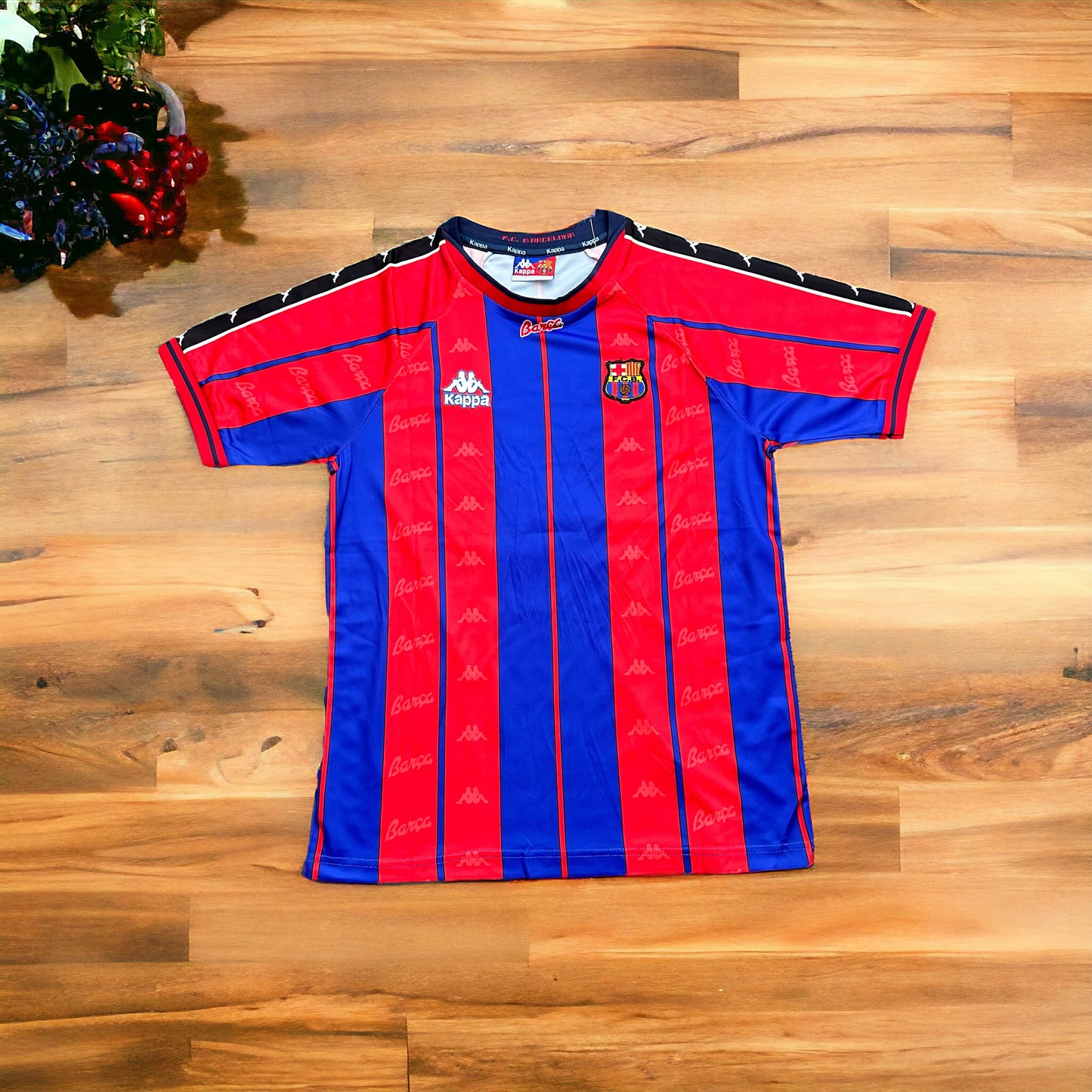 Soccer Jersey Barcelona Retro Home Blue Red Pep Guardiola #4 96/97 Shirt Men