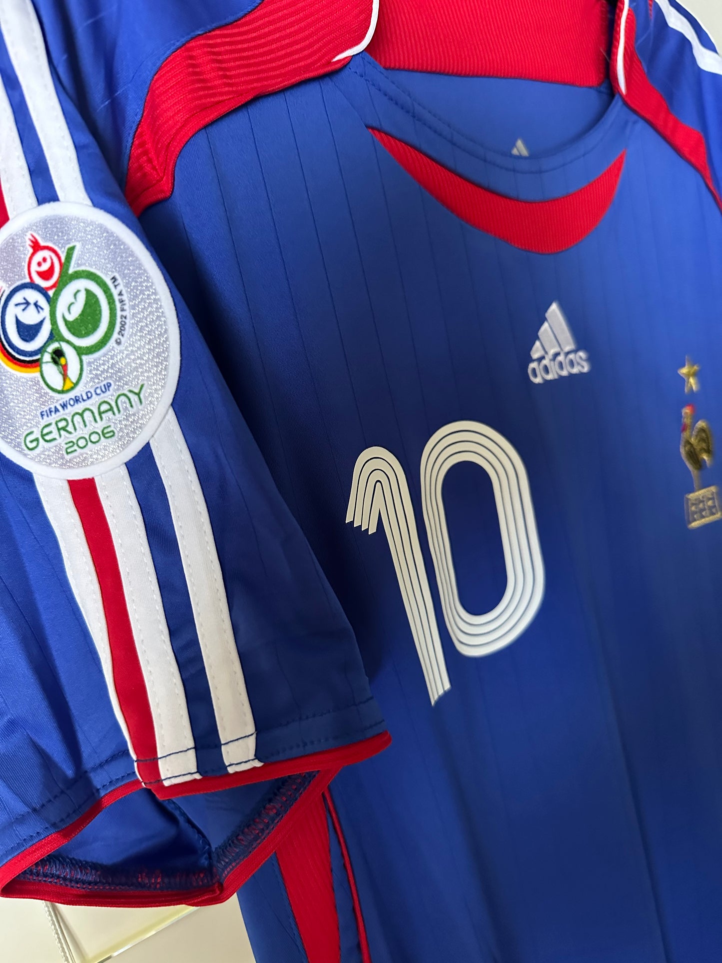 France Zinedine Zidane #10 Retro Soccer Jersey FWC 2006 Home Blue Men Size shirt