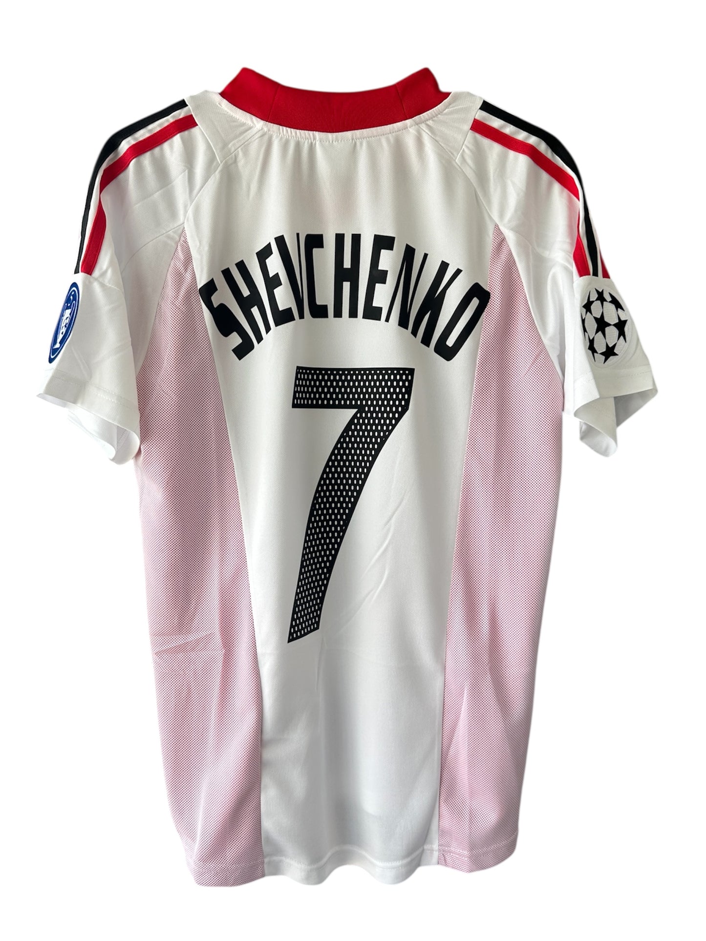 Milan 2003 UCL Final Andriy Shevchenko #7 Away Soccer Jersey White Men Team Size