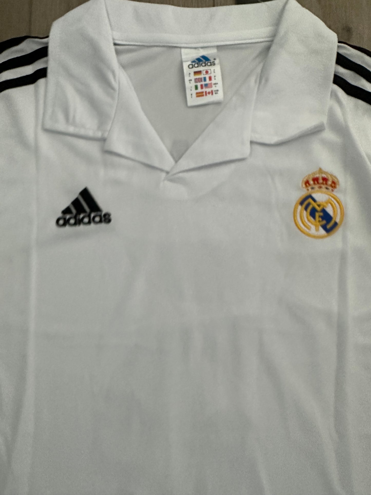 Real Madrid RETRO Soccer Jersey Final UCL 2002 Zidane 5 Home White Long Sleeves