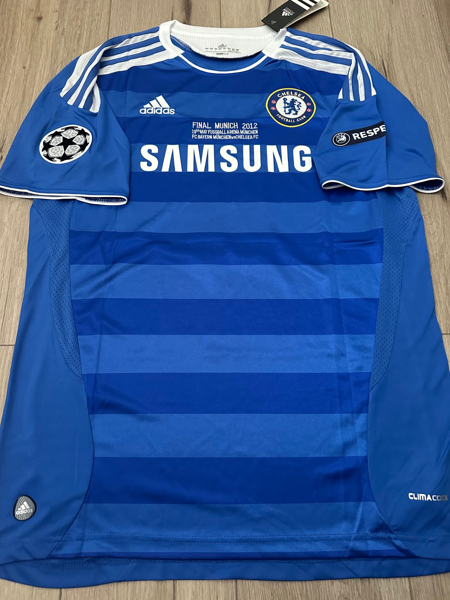 Chelsea Didier Drogba Final Champions Soccer Jersey 2012 Blue Size Regular Men