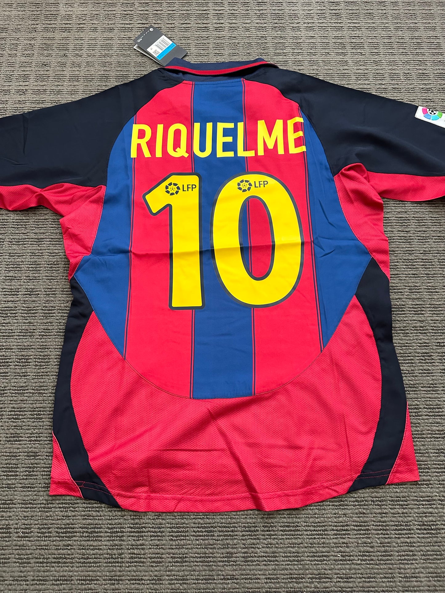 Soccer Jersey Barcelona Retro 03/04 Home Blue Red Juan Roman Riquelme #10 Shirt Men