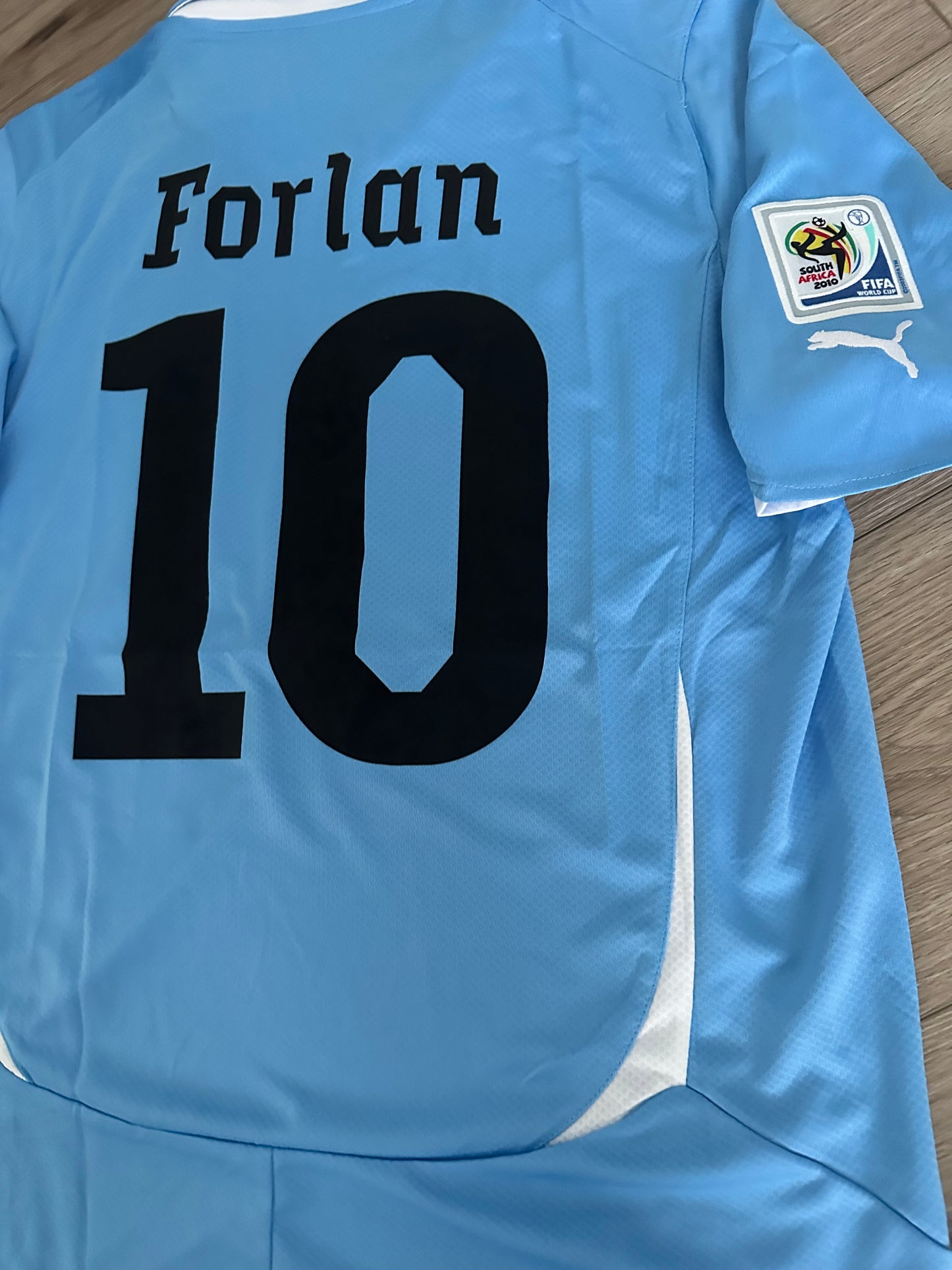 Uruguay 2010 Diego Forlan #10 Retro Soccer Jersey Fifa world cup Blue Men Size