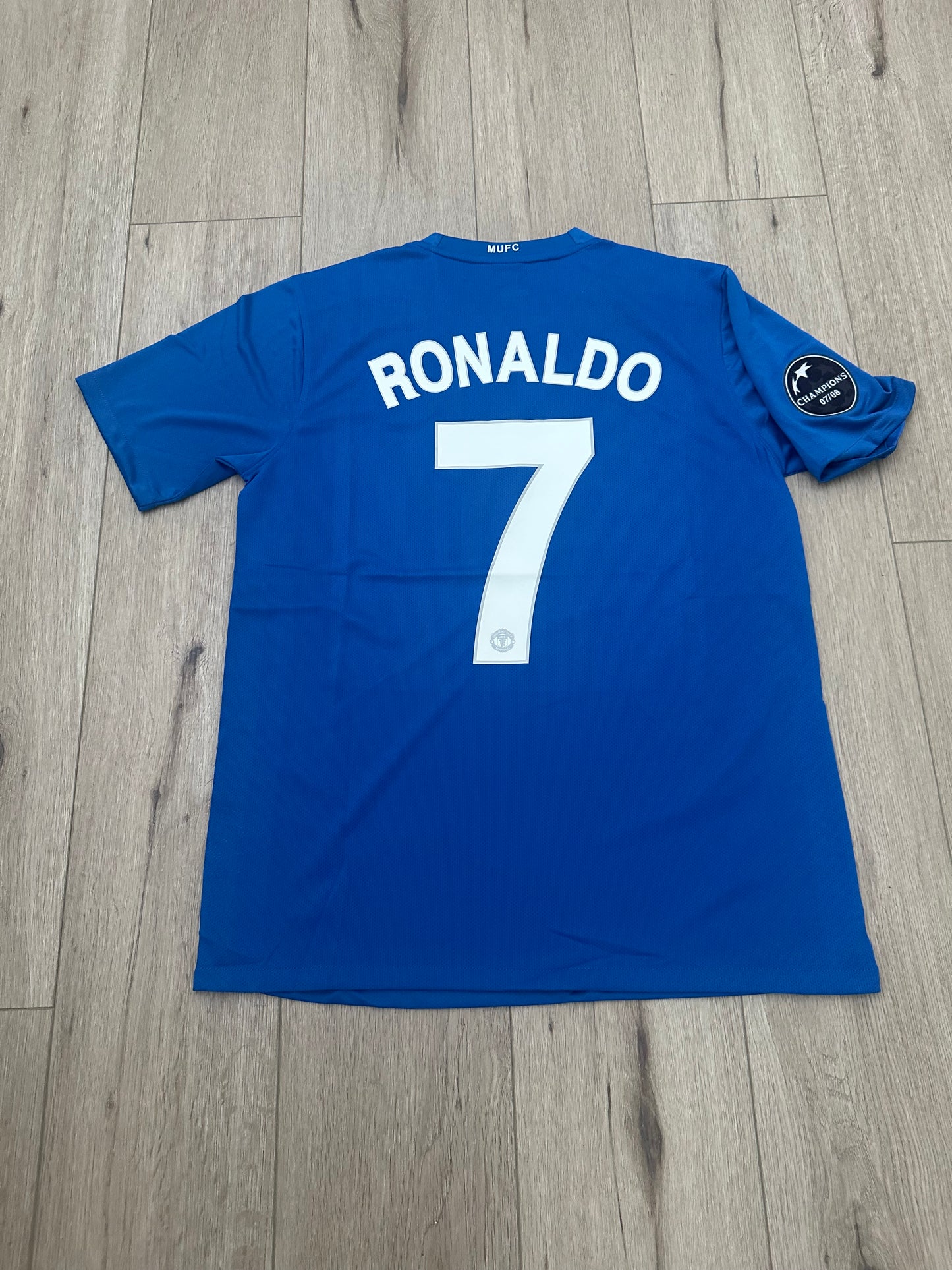 Manchester United Ronaldo 2009 Soccer Jersey Away Blue Champions Men Football