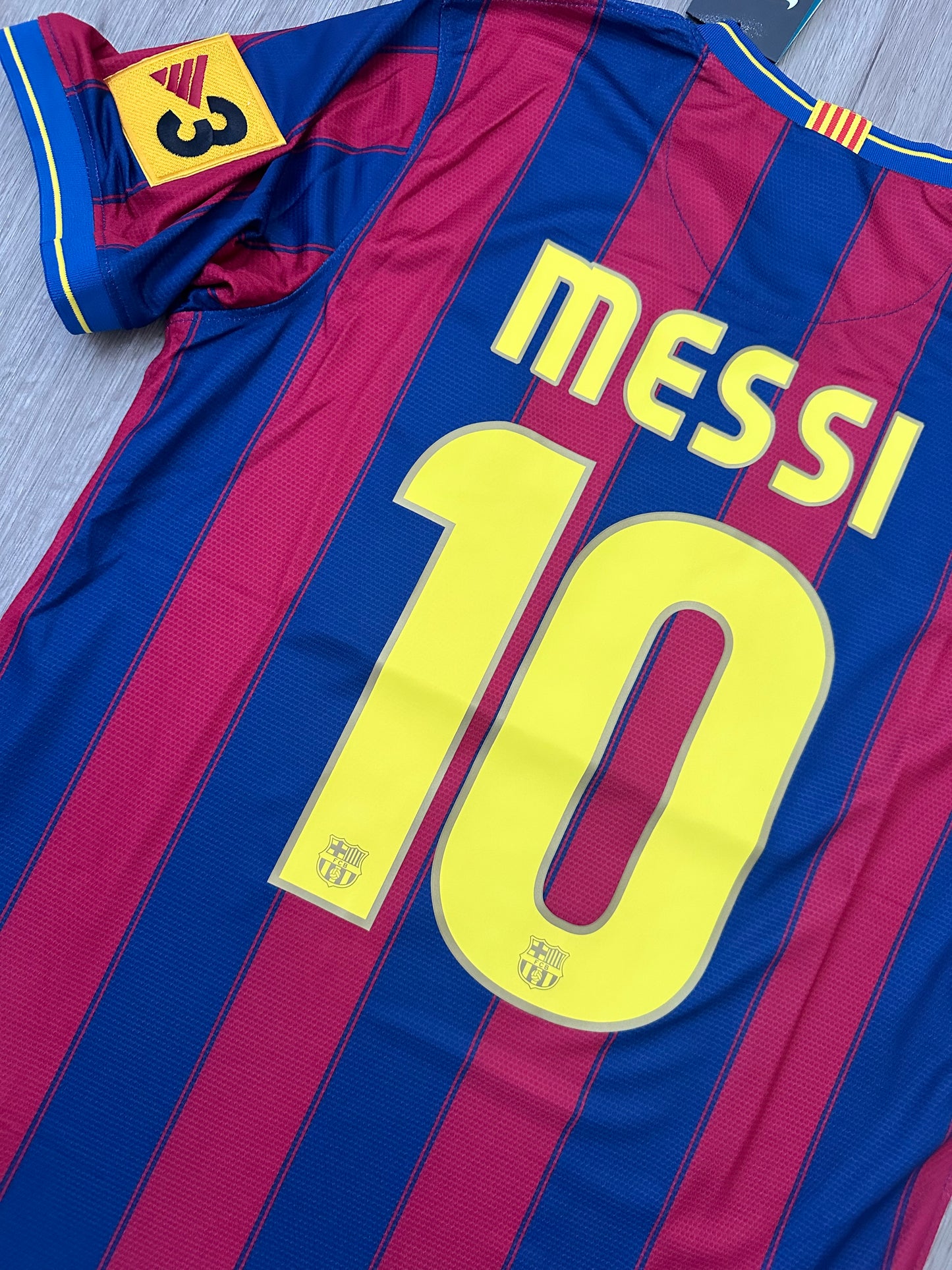 Messi Lionel #10 Barcelona 09/10 Retro Home Soccer Jersey UCL True size Men