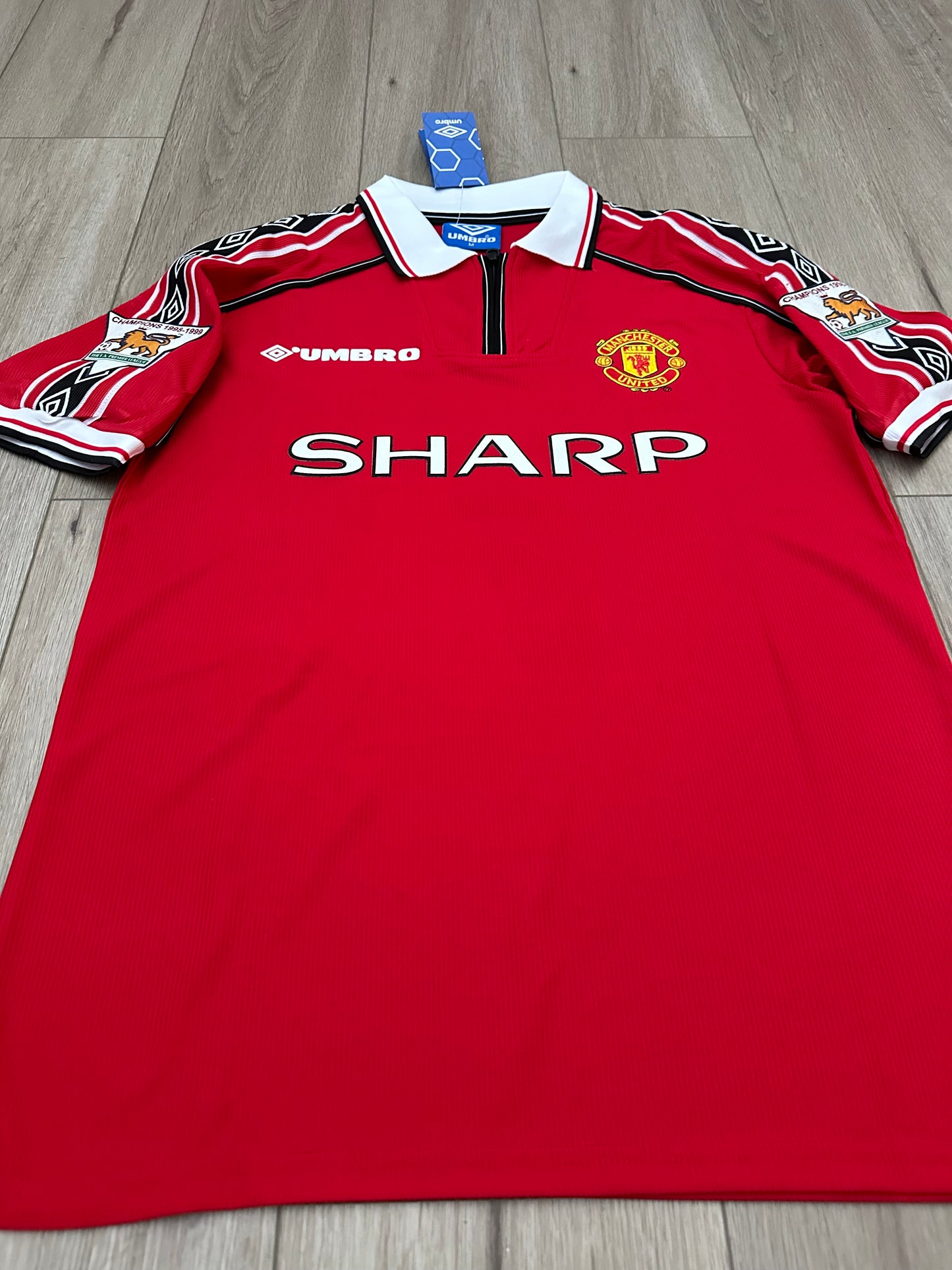 Manchester United 98/99 Retro David Beckham 7 Red Home Football Shirt Men Size