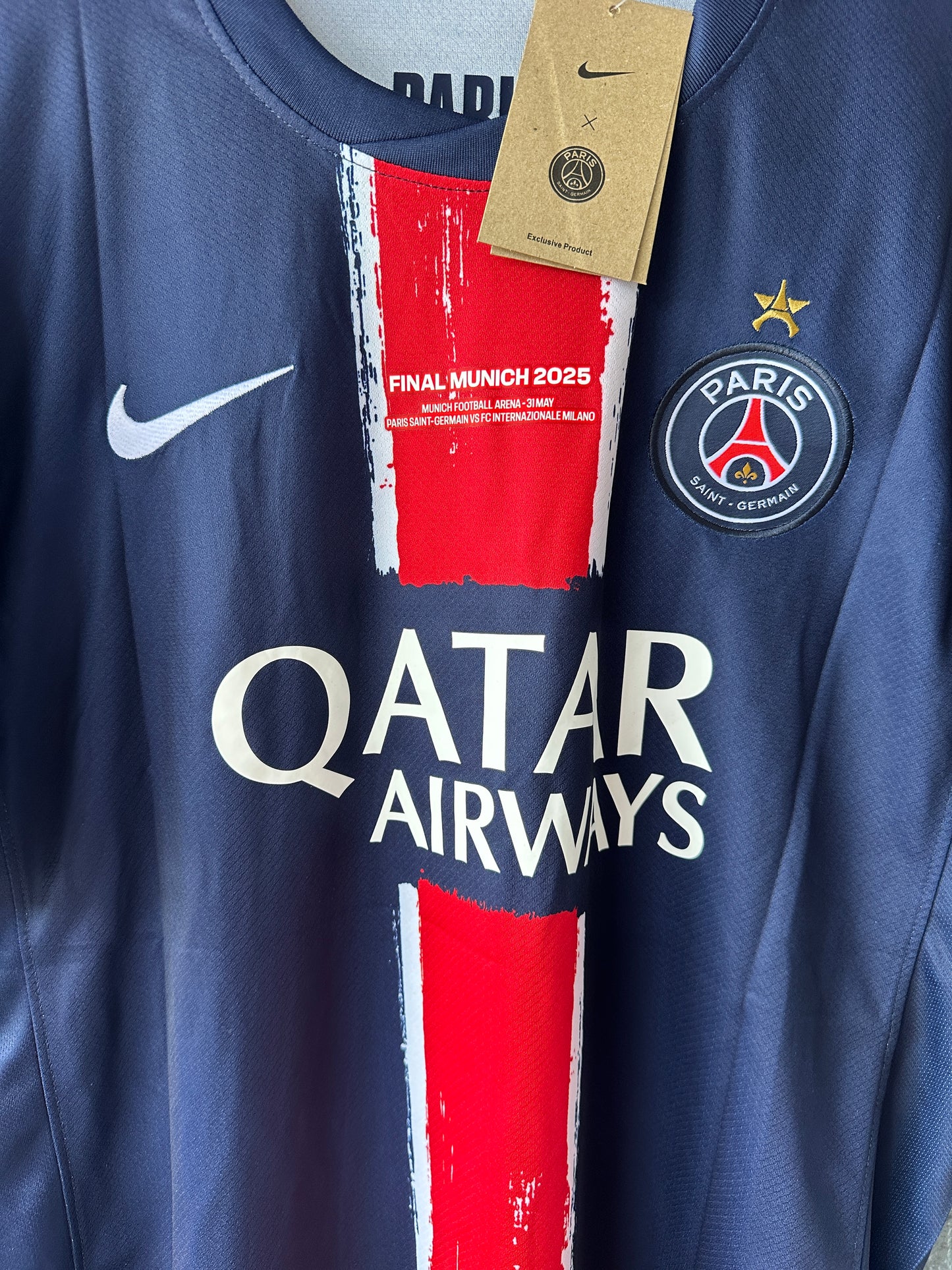 PSG KVARATSKHELIA #7 Home Blue 2024/25 Final Champions Soccer Jersey Men