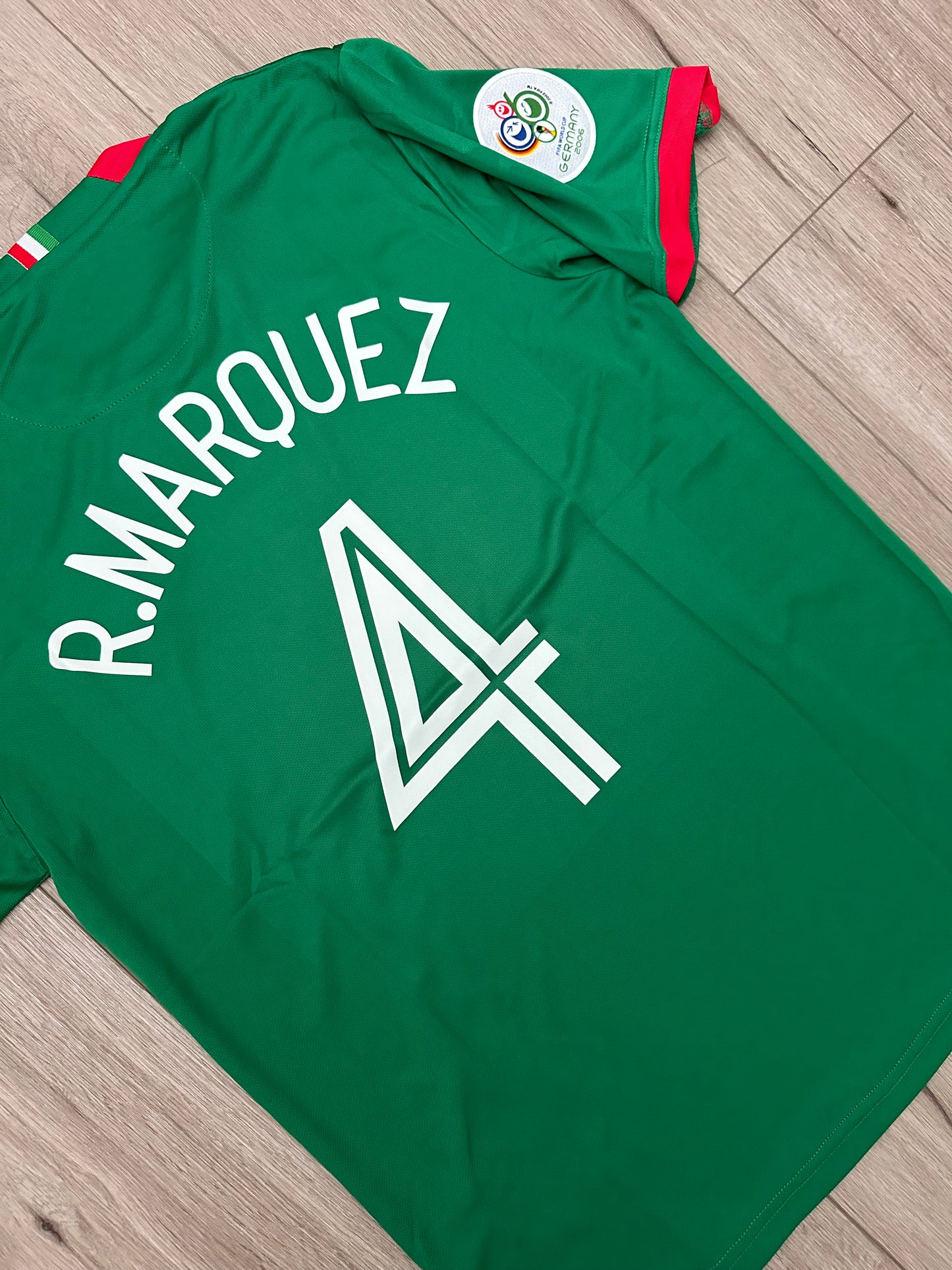 Mexico 2006 FWC Rafael Marquez 4 Retro Soccer Jersey Green Home Men’s Size Shirt