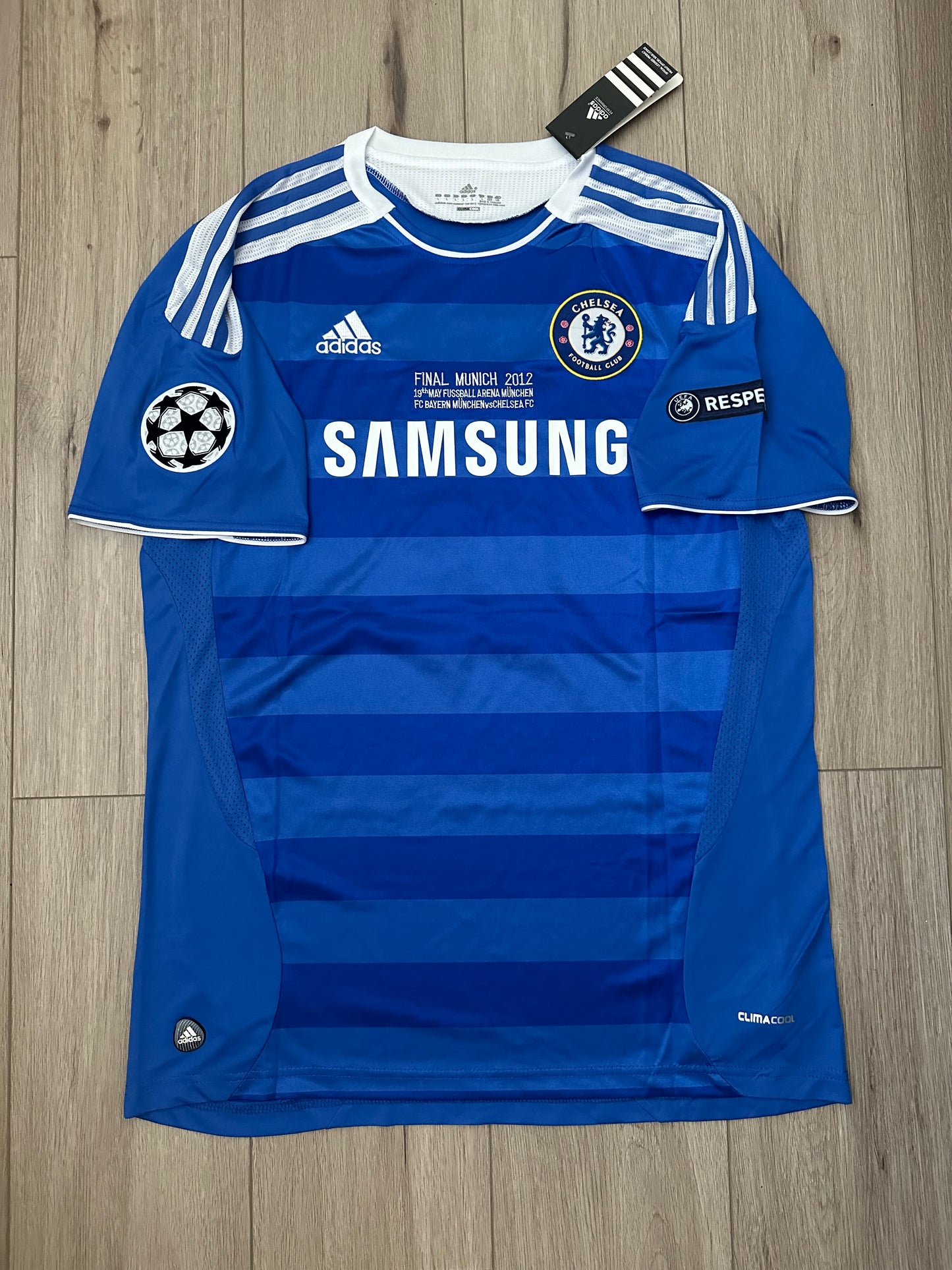 Chelsea Didier Drogba Final Champions Soccer Jersey 2012 Blue Size Regular Men