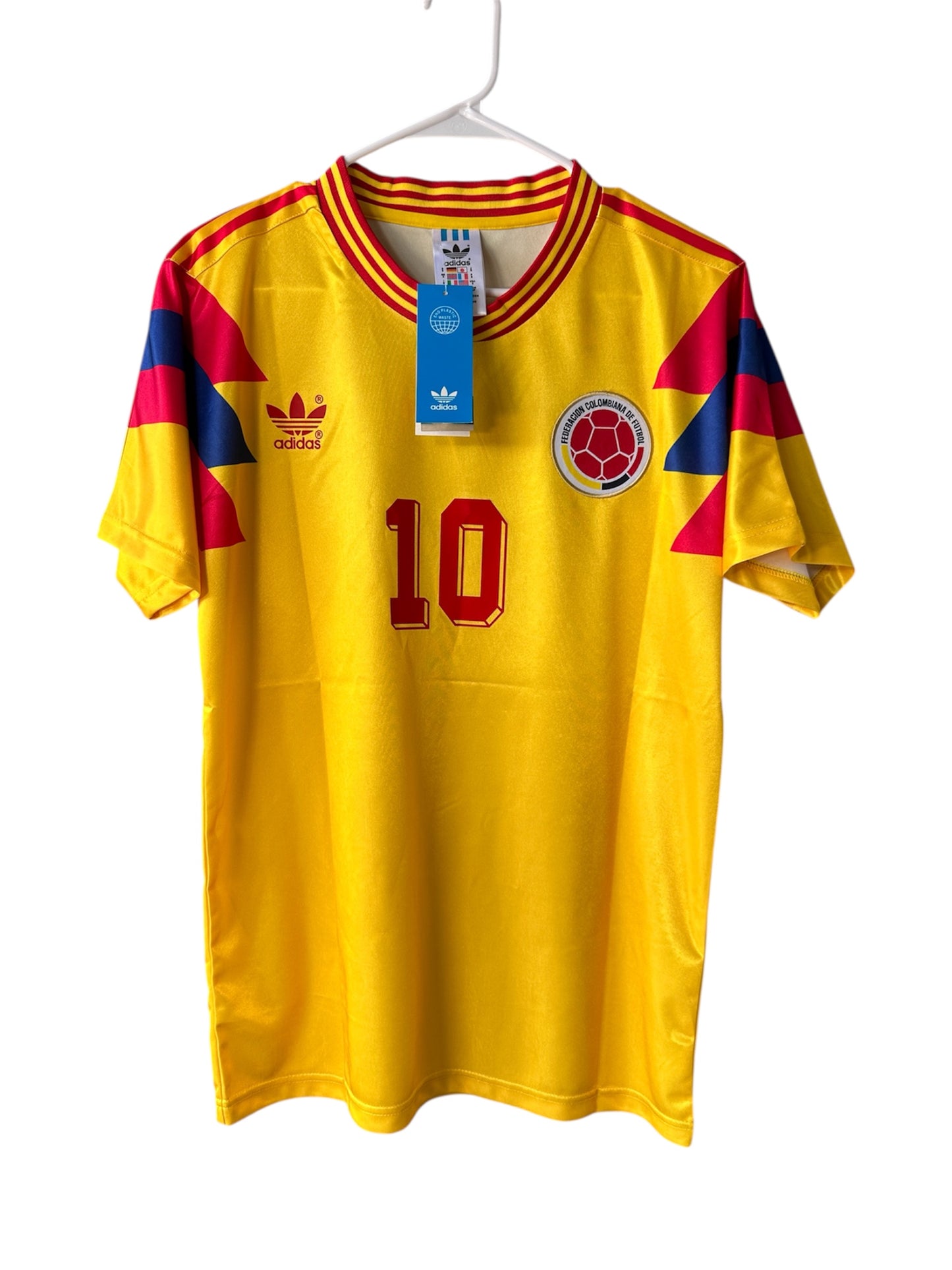 Colombia Carlos Valderrama Retro Soccer Jersey Yellow 1990 FWC Men Size