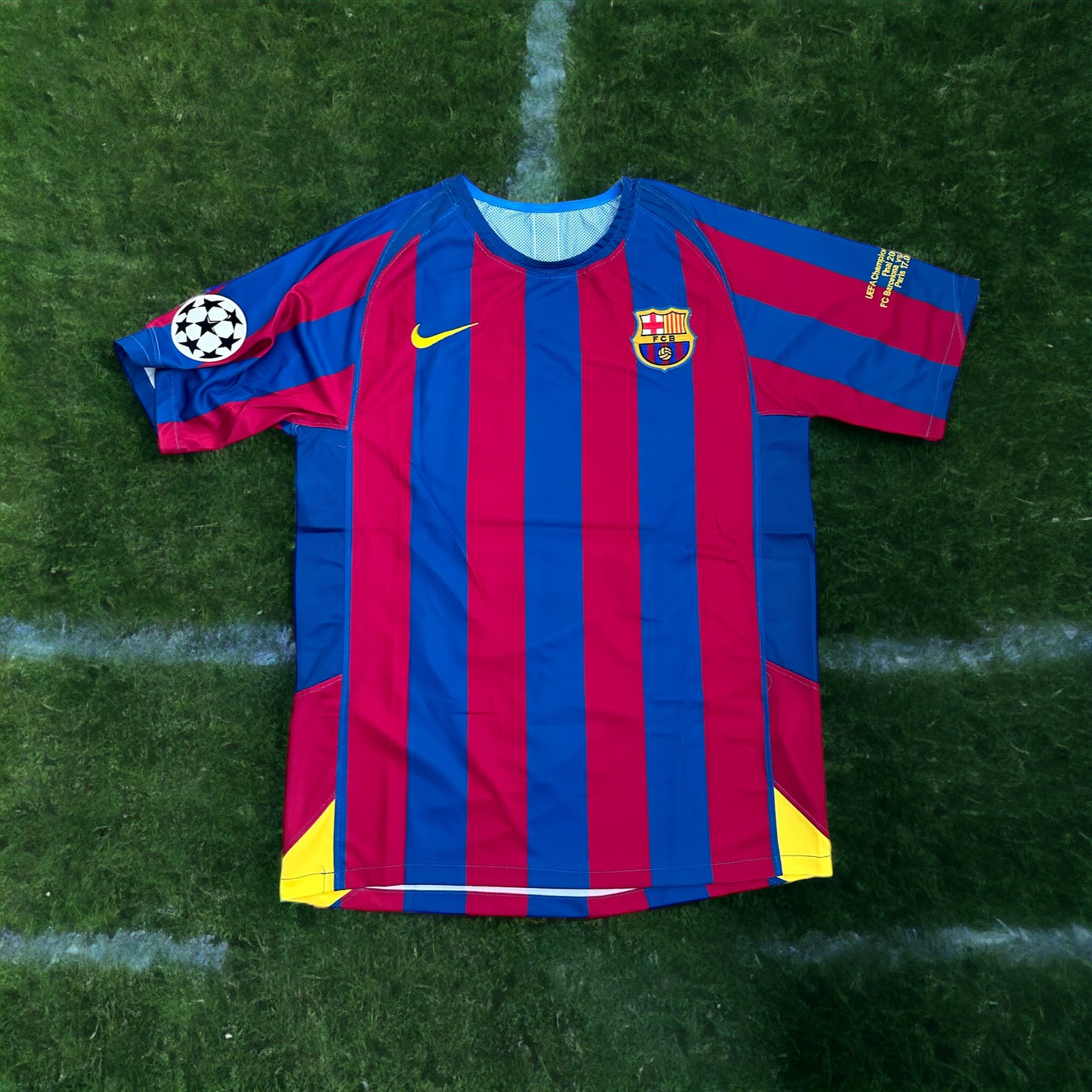 Barcelona Final 2006 Ronaldinho Gaucho #10 Soccer Jersey UCL Size Regula Men