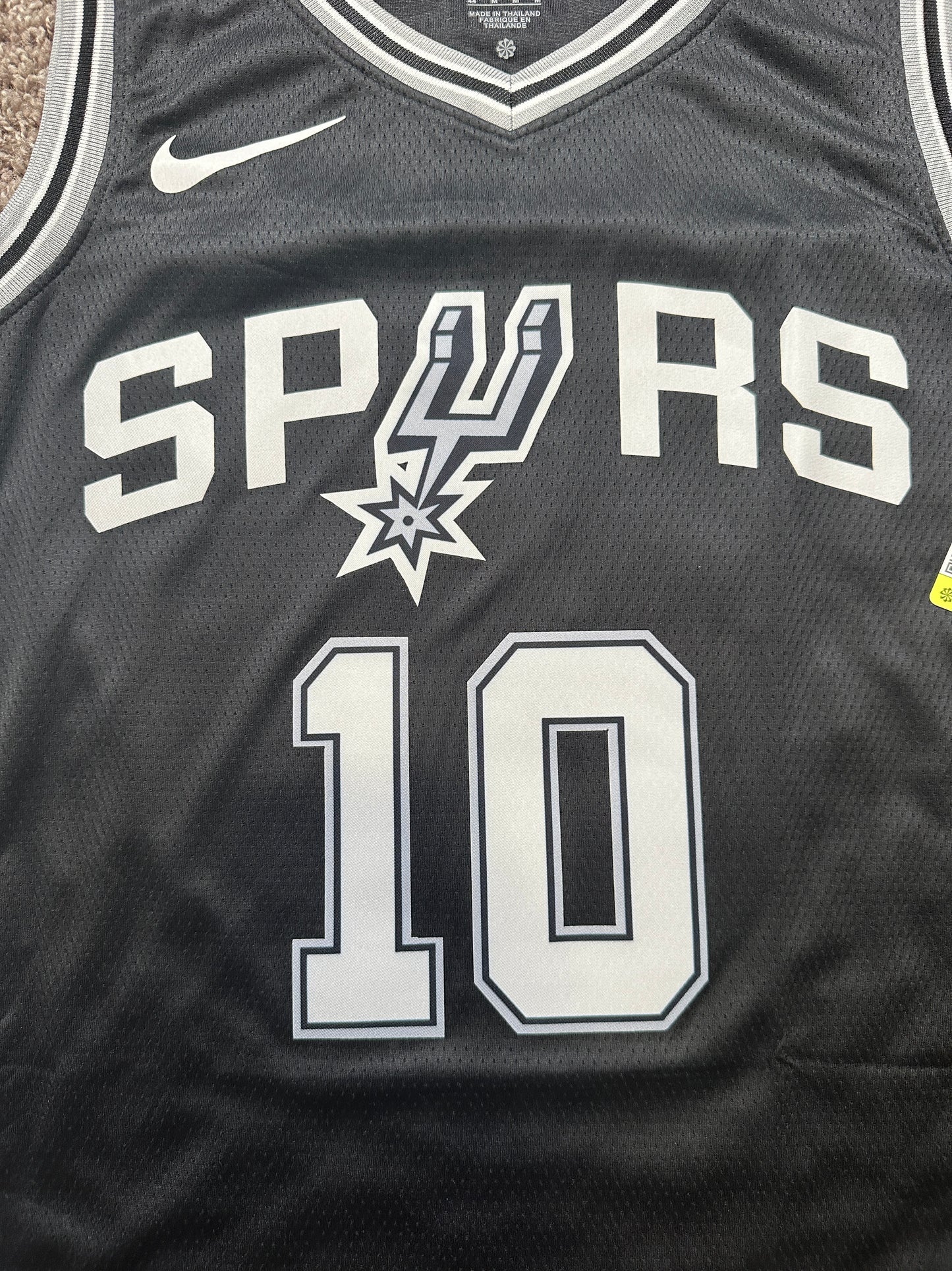 San Antonio Spurs Jersey DeRozan #10 Black Basketball Men’s