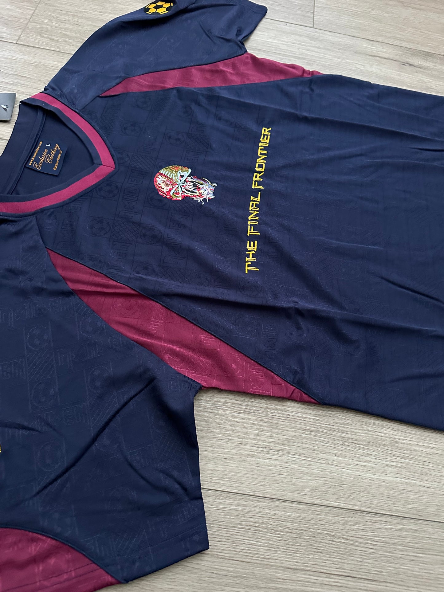 Soccer Jersey Retro 2010 West Ham Iron Maiden Home Red Blue Size Men Football
