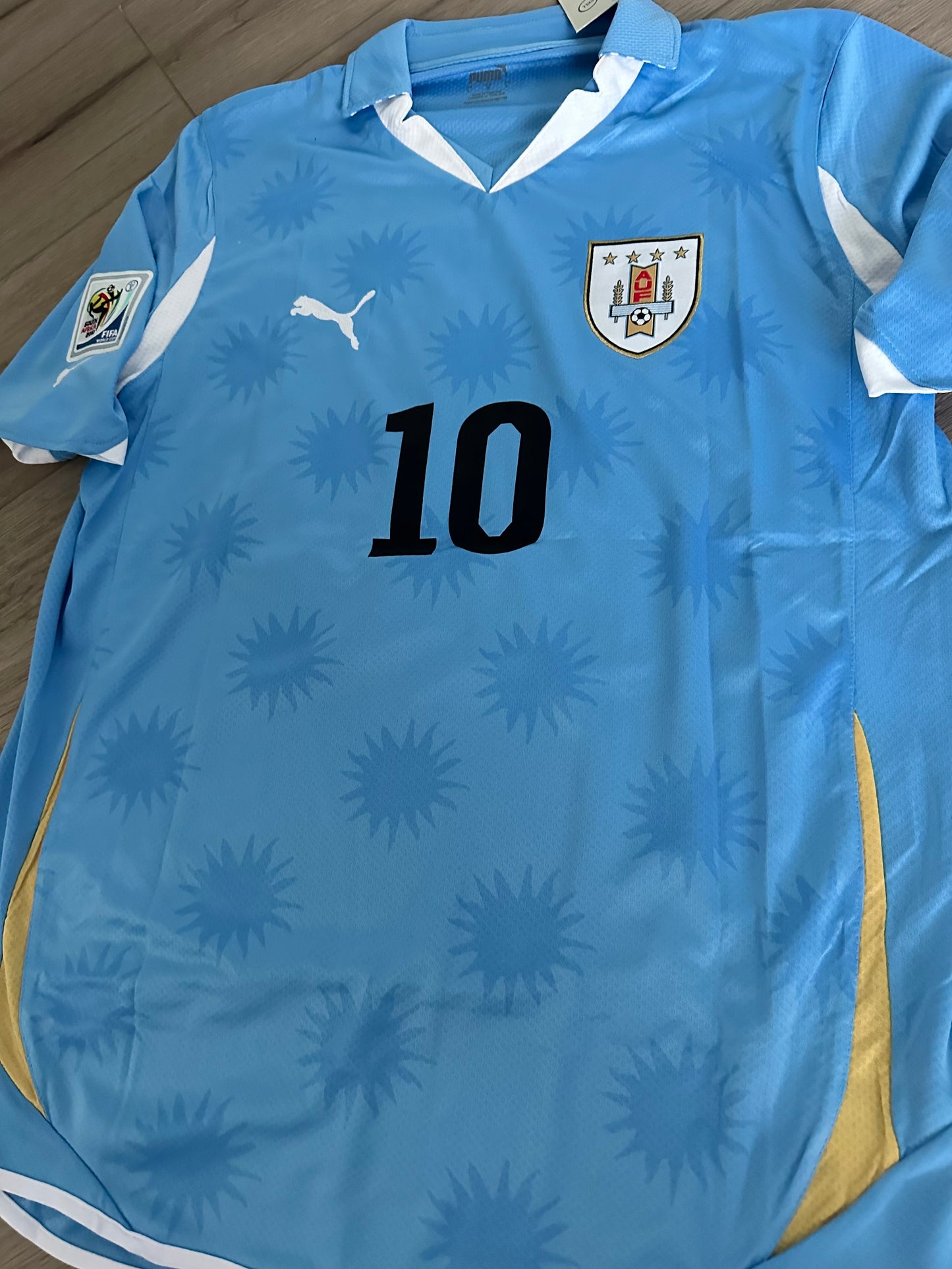 Uruguay 2010 Diego Forlan #10 Retro Soccer Jersey Fifa world cup Blue Men Size