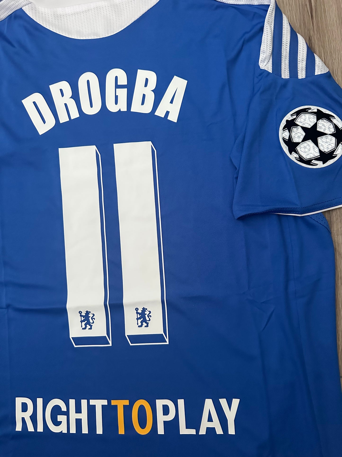 Chelsea Didier Drogba Final Champions Soccer Jersey 2012 Blue Size Regular Men