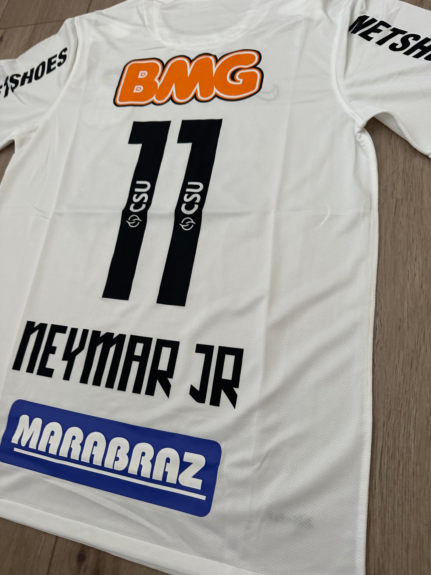 Neymar Jr #11 Santos 11/12 Retro Home White Soccer Jersey True Size Men Shirt