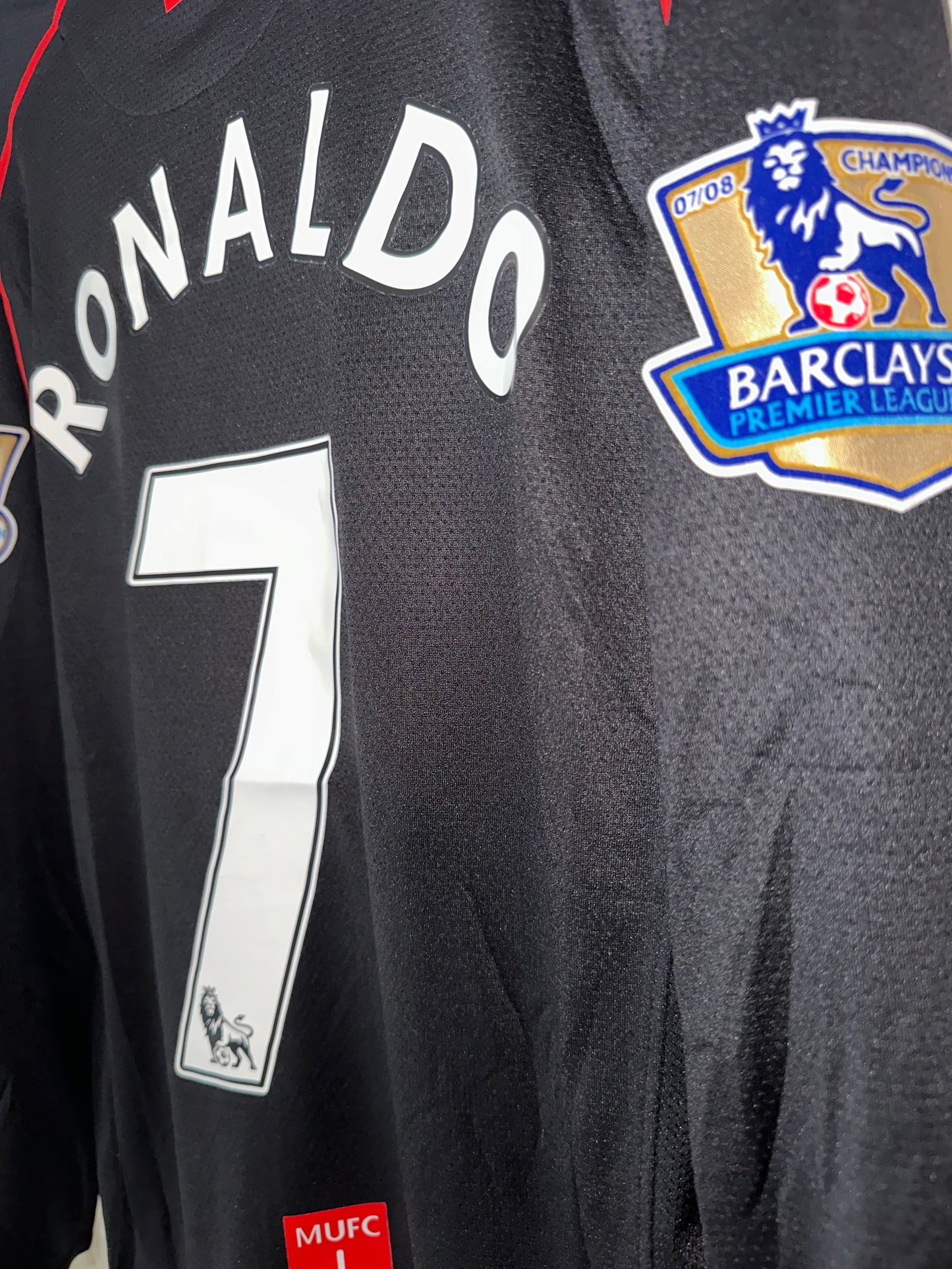 Manchester United Cristiano Ronaldo #7 07/08 Black Away Long Sleve Soccer Jersey
