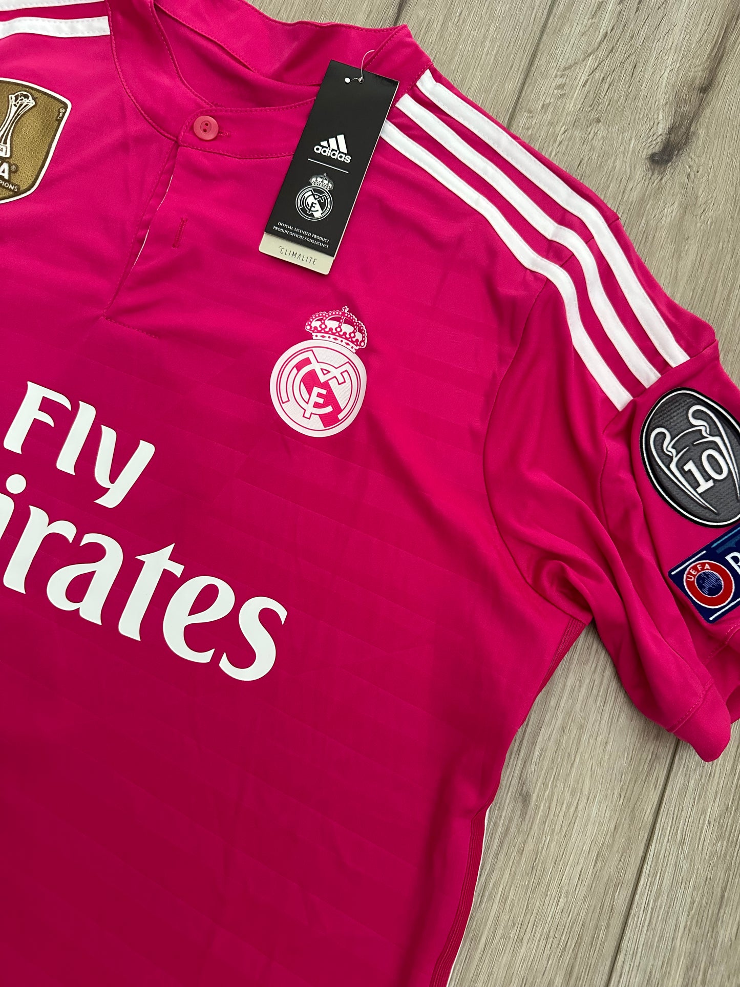 Real Madrid 14/15 Cristiano Ronaldo #7 Soccer Jersey Pink Champions Men Shirt