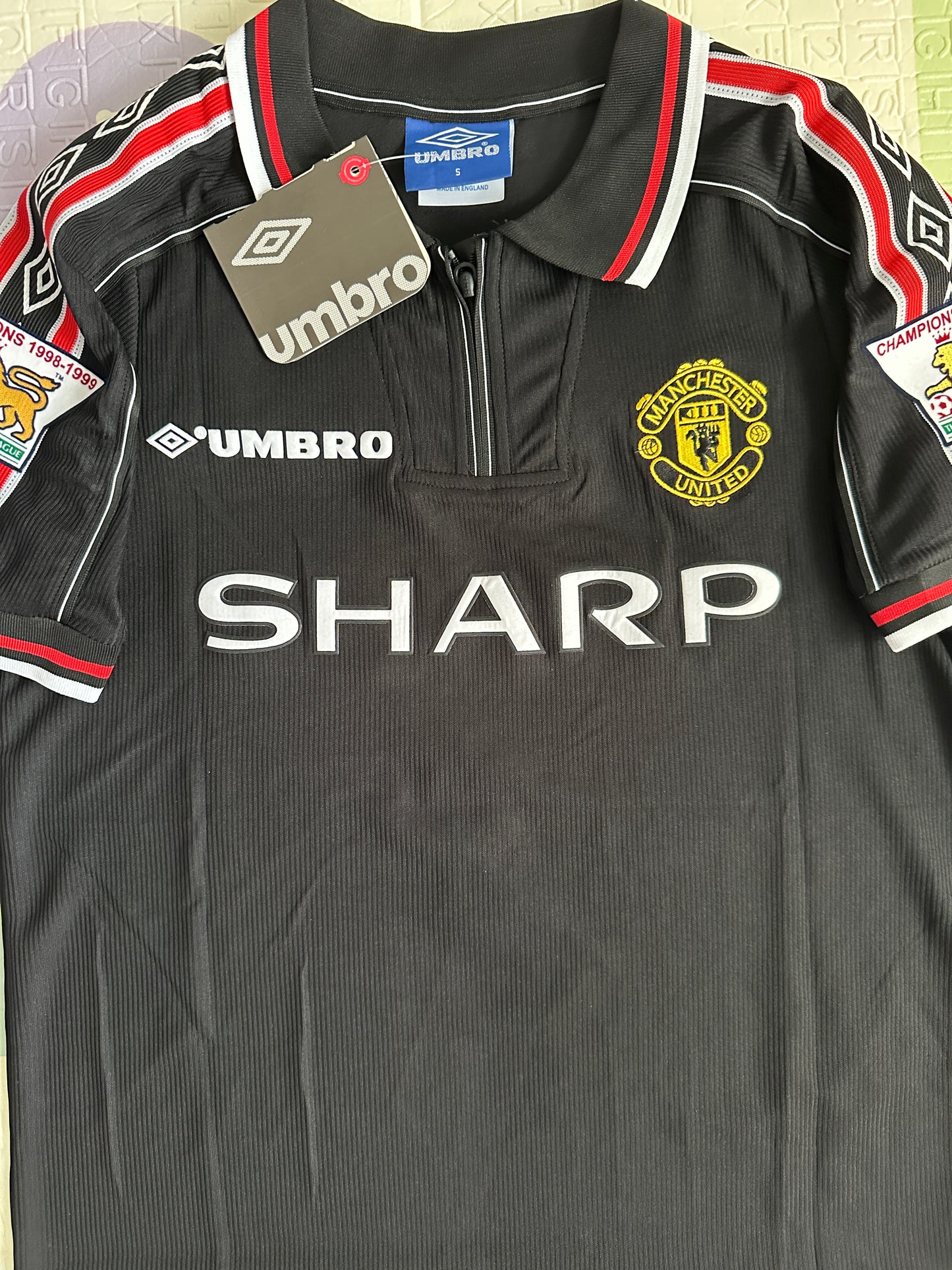 Manchester United Beckham Retro Soccer Jersey Black 1999
