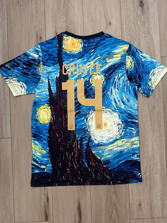 Ajax Amsterdam Special Edition Soccer Jersey – Cruyff #14 – Blue Art Design – Men’s
