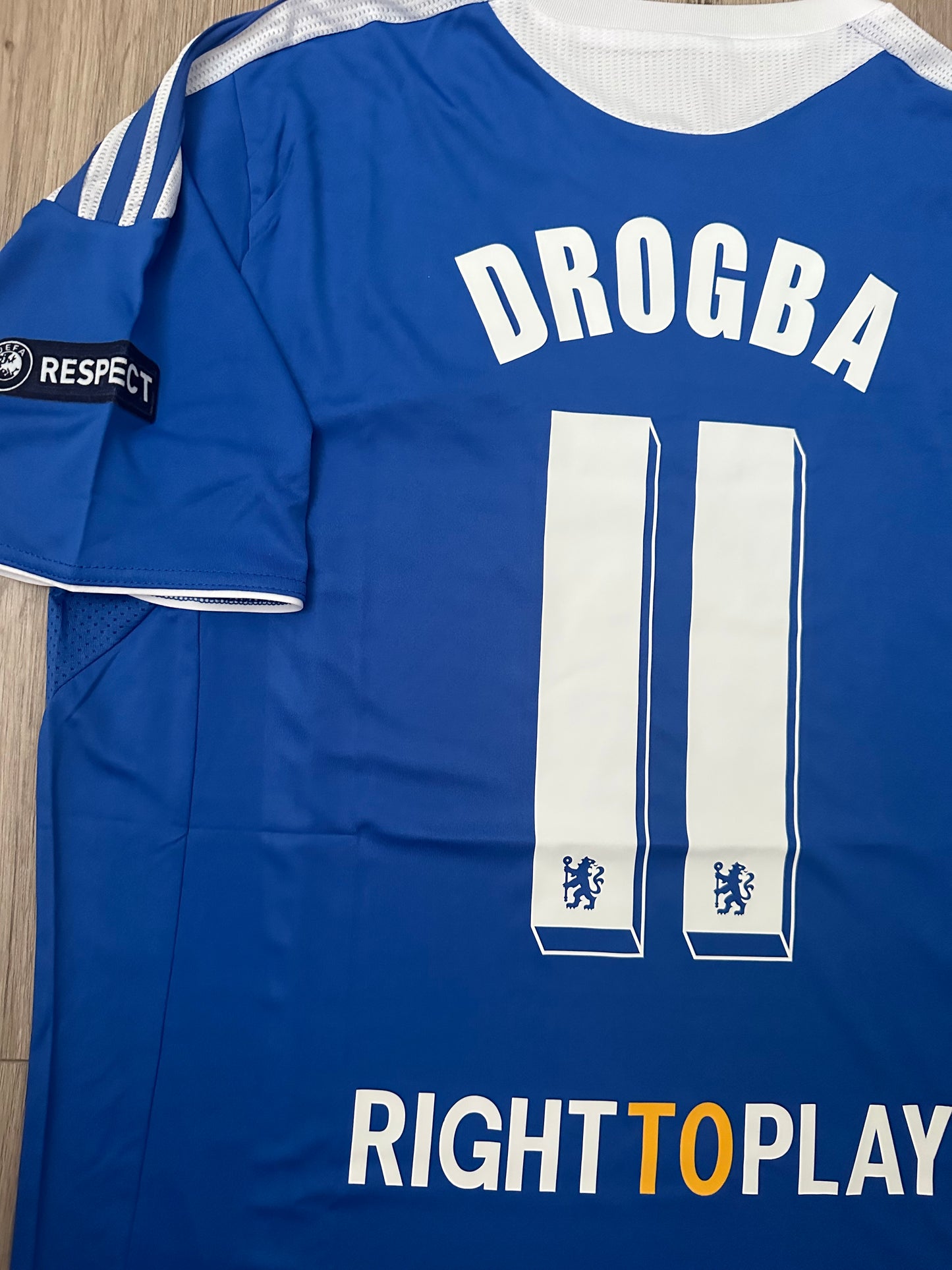 Chelsea Didier Drogba Final Champions Soccer Jersey 2012 Blue Size Regular Men