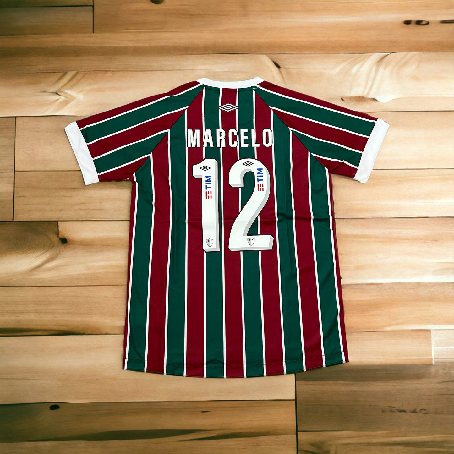 Fluminense Marcelo Soccer Jersey Home Red Green Brazil Men Size