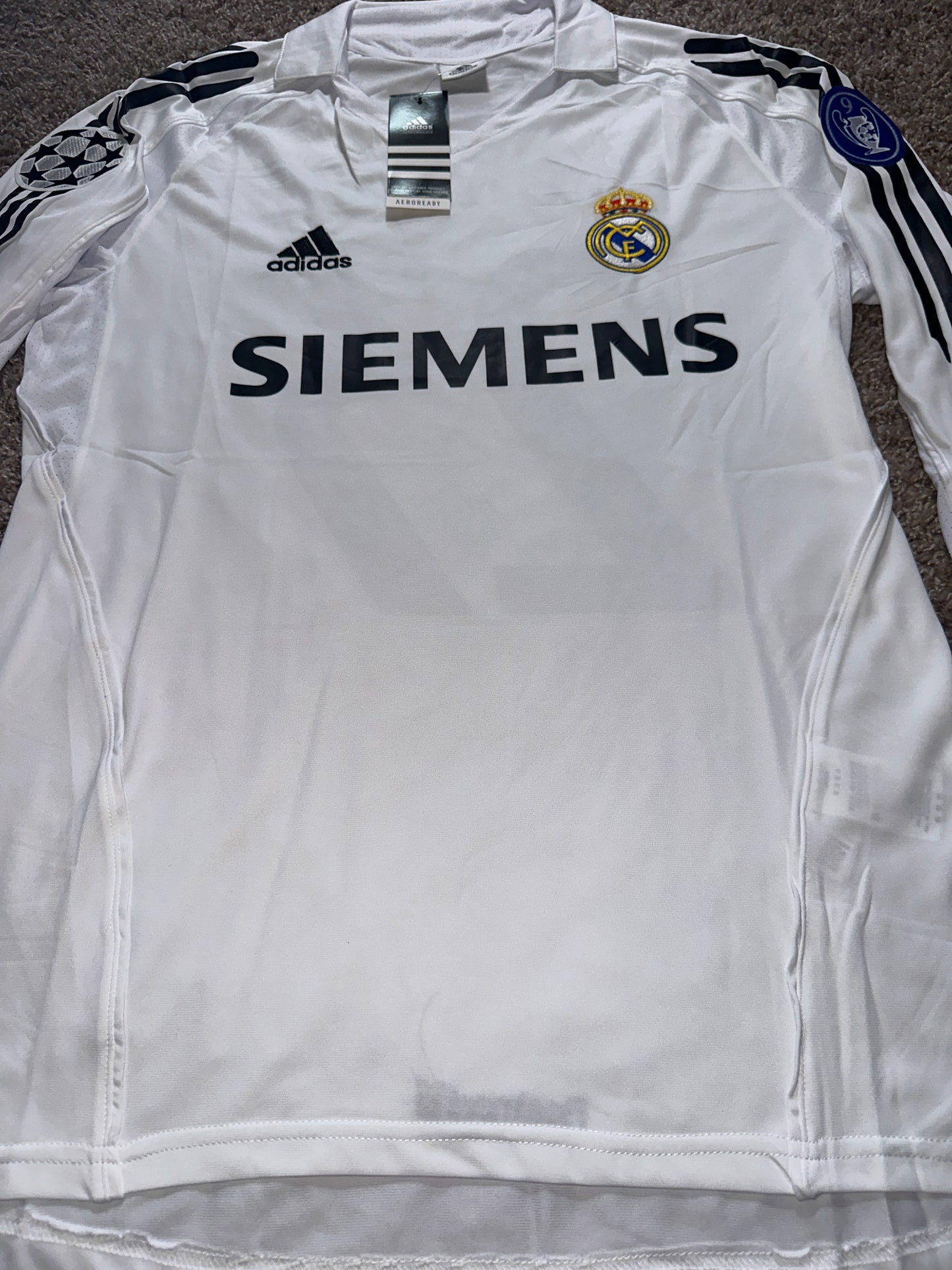 Real Madrid Beckham #23 Soccer Jersey Retro white Long Sleeves