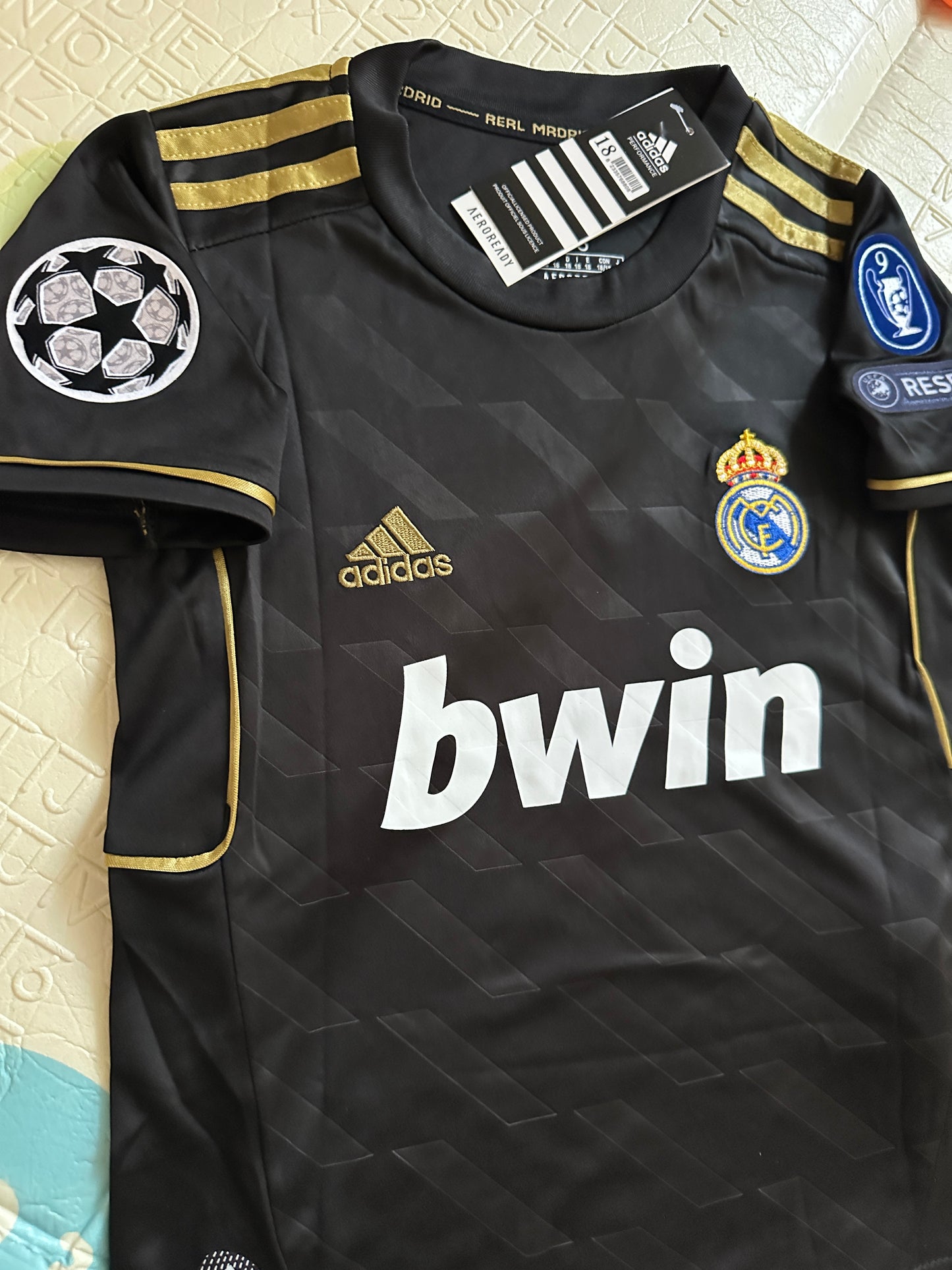 Real Madrid 11/12 Retro Kids Soccer Jersey Cristiano Ronaldo CR7 #7 Black Gold