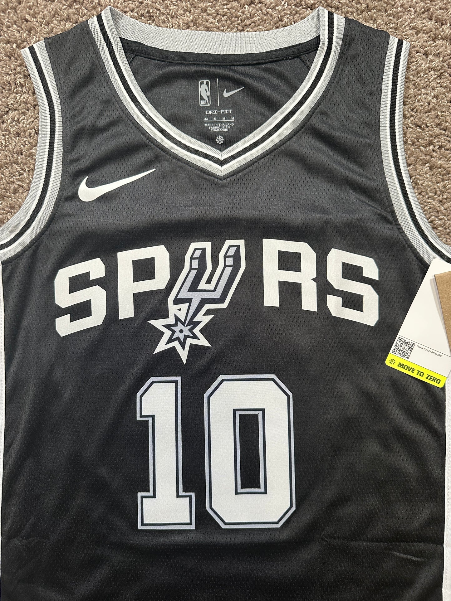 San Antonio Spurs Jersey DeRozan #10 Black Basketball Men’s