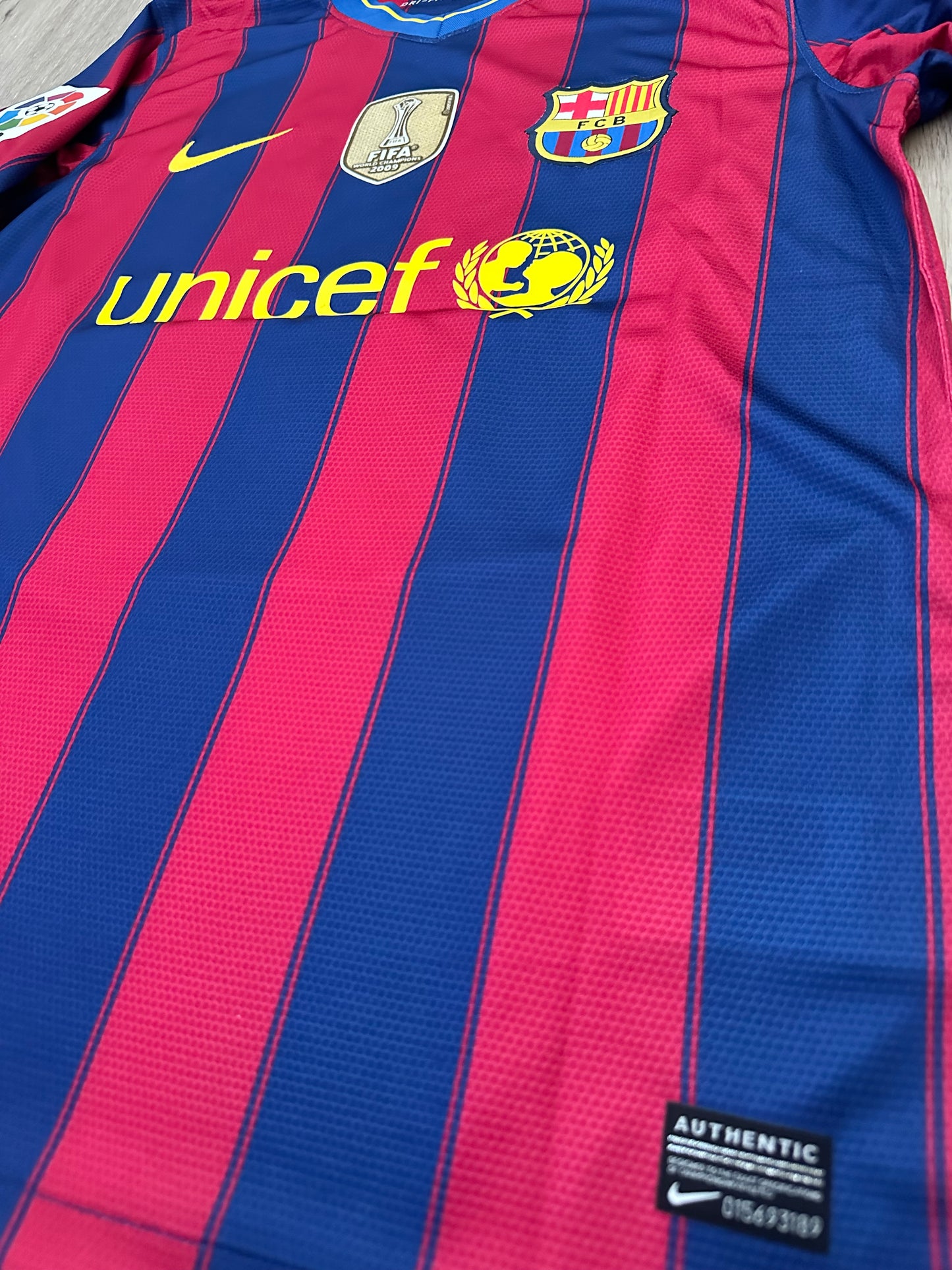 Messi Lionel #10 Barcelona 09/10 Retro Home Soccer Jersey UCL True size Men
