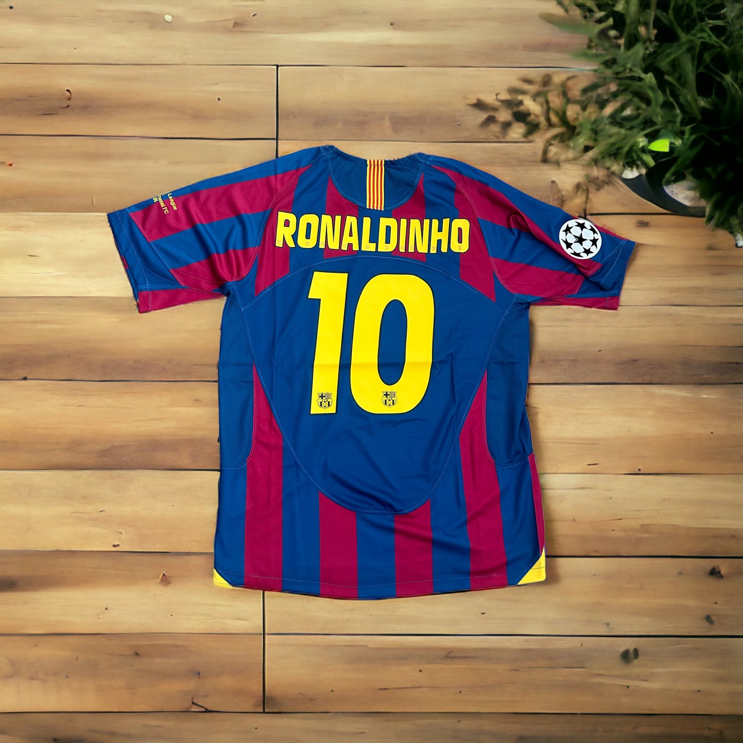 Barcelona Final 2006 Ronaldinho Gaucho #10 Soccer Jersey UCL Size Regula Men