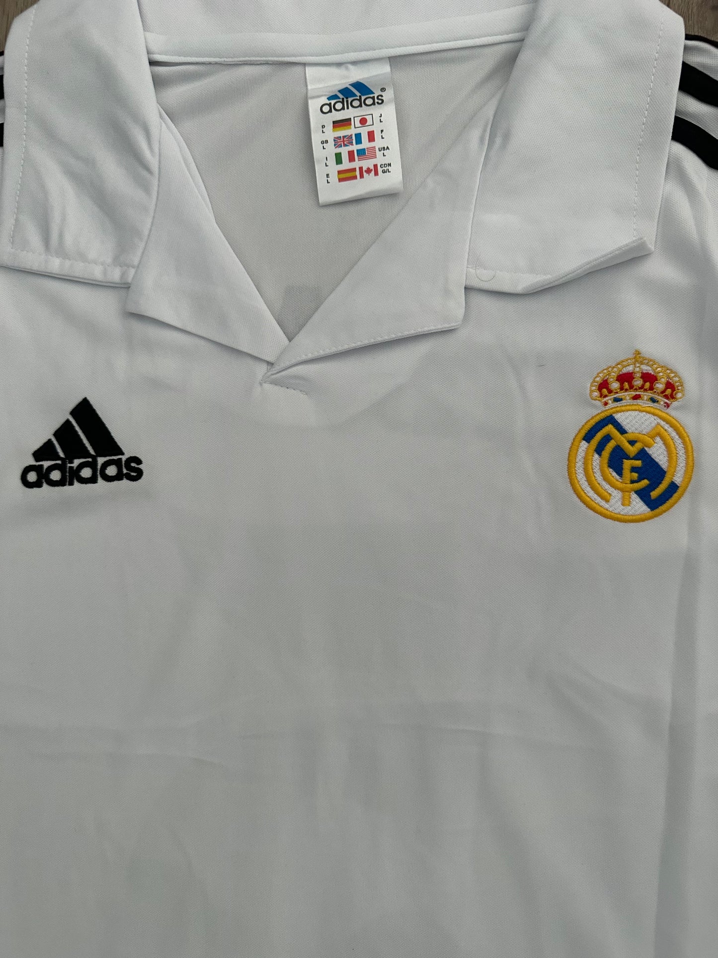 Real Madrid RETRO Soccer Jersey Final UCL 2002 Zidane 5 Home White Long Sleeves