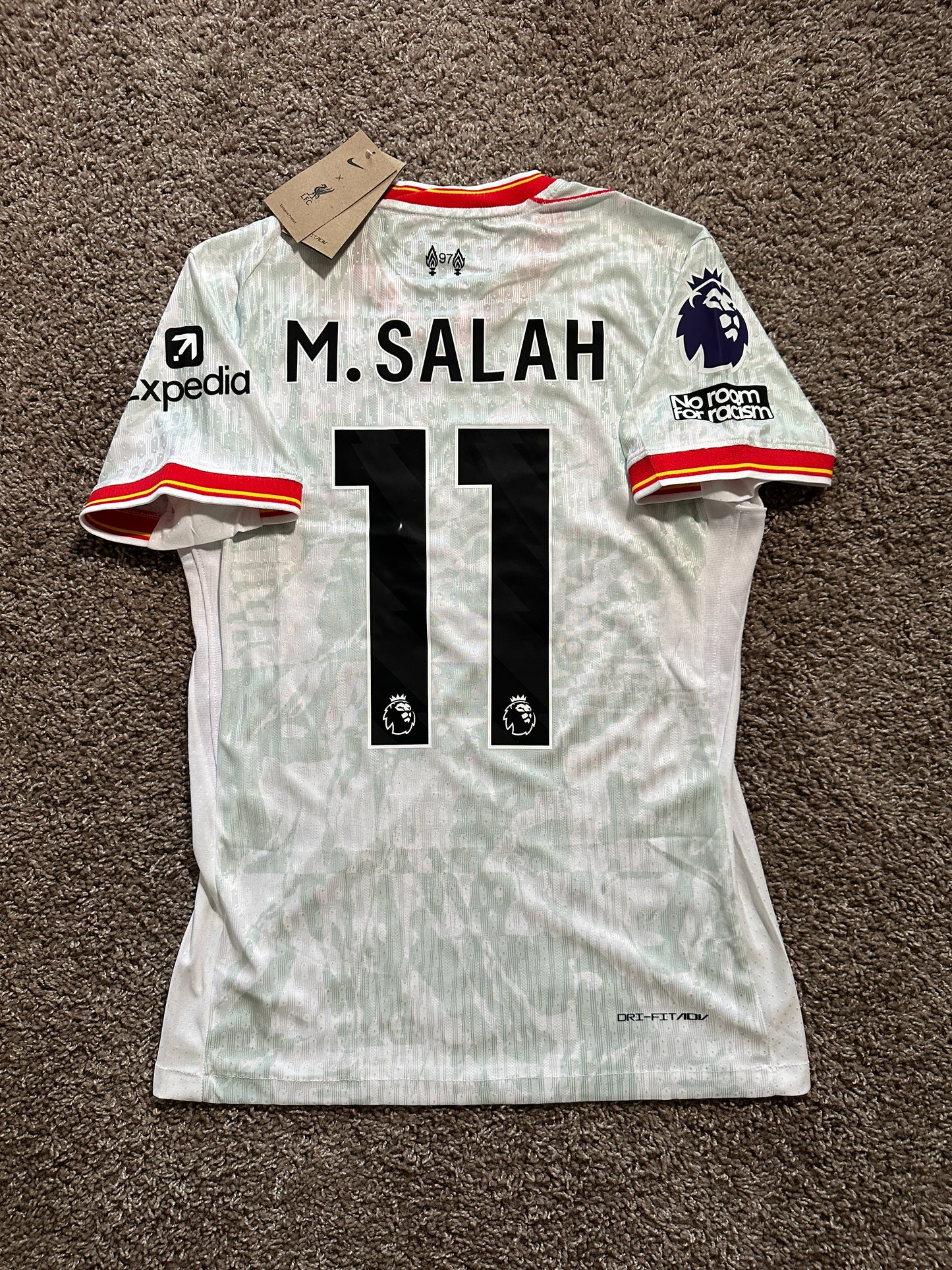 Liverpool Mohamed Salah #11 Away White Soccer Jersey 24/25 Men Shirt Size Football
