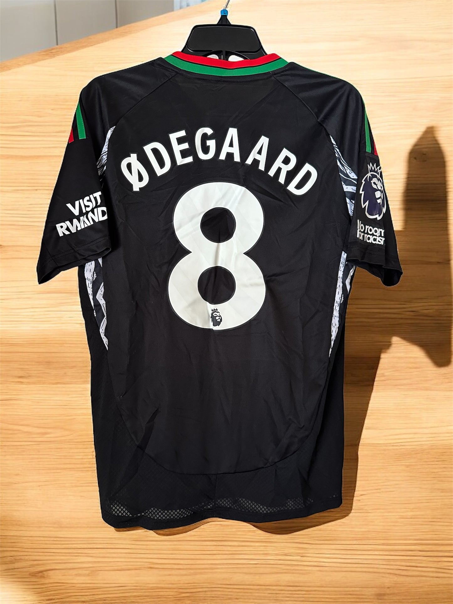 Arsenal Martin Odegaard #8 Black Away Soccer Jersey Men Premier Shirt Size Men