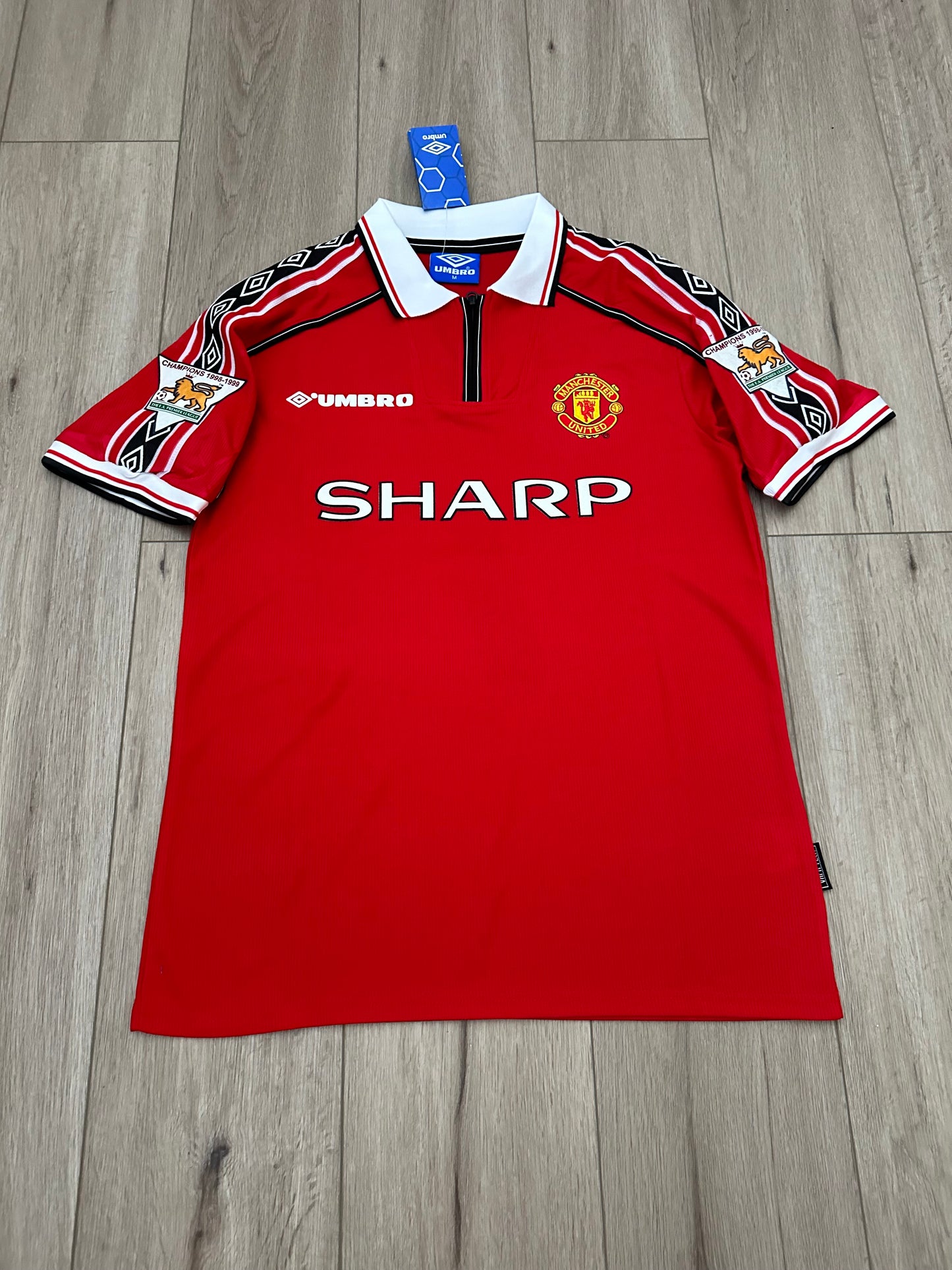 Manchester United 98/99 Retro David Beckham 7 Red Home Football Shirt Men Size