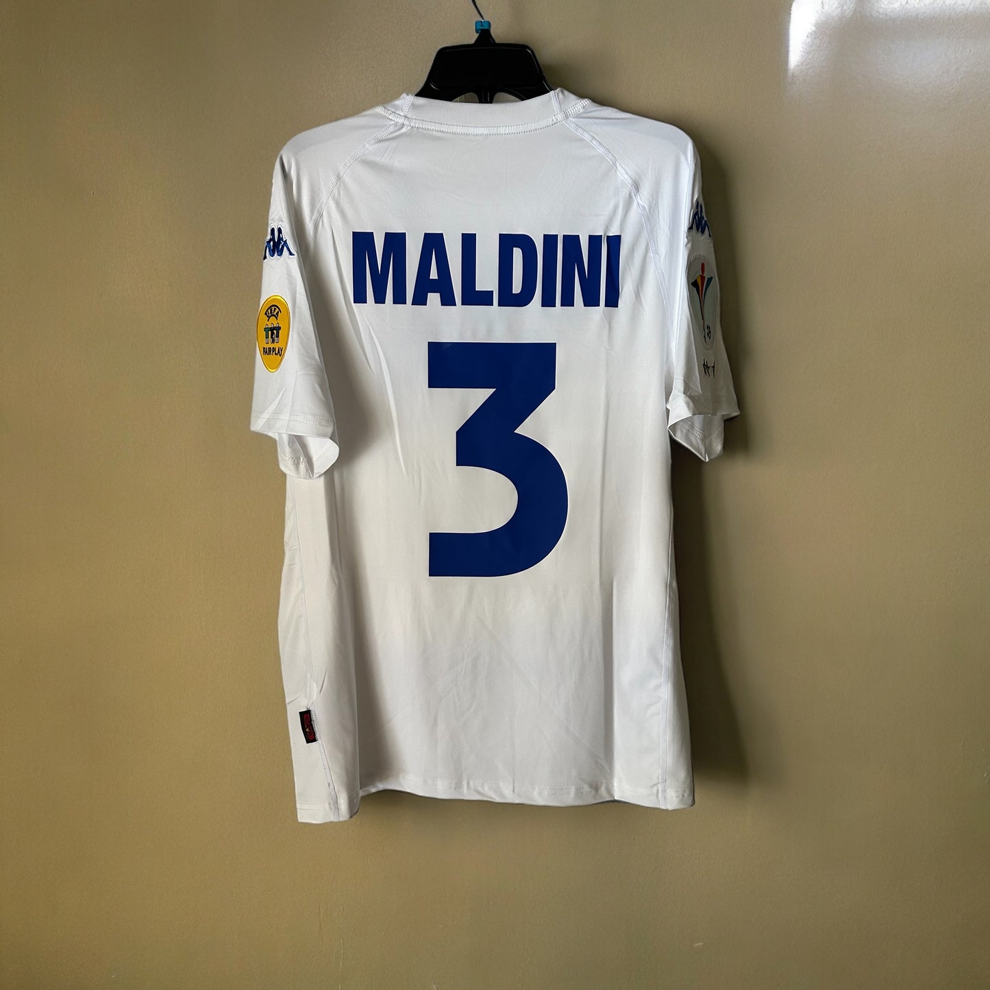 Italy Paolo Maldini #3 Retro Soccer Jersey Eurocup 2000 Away white Men size